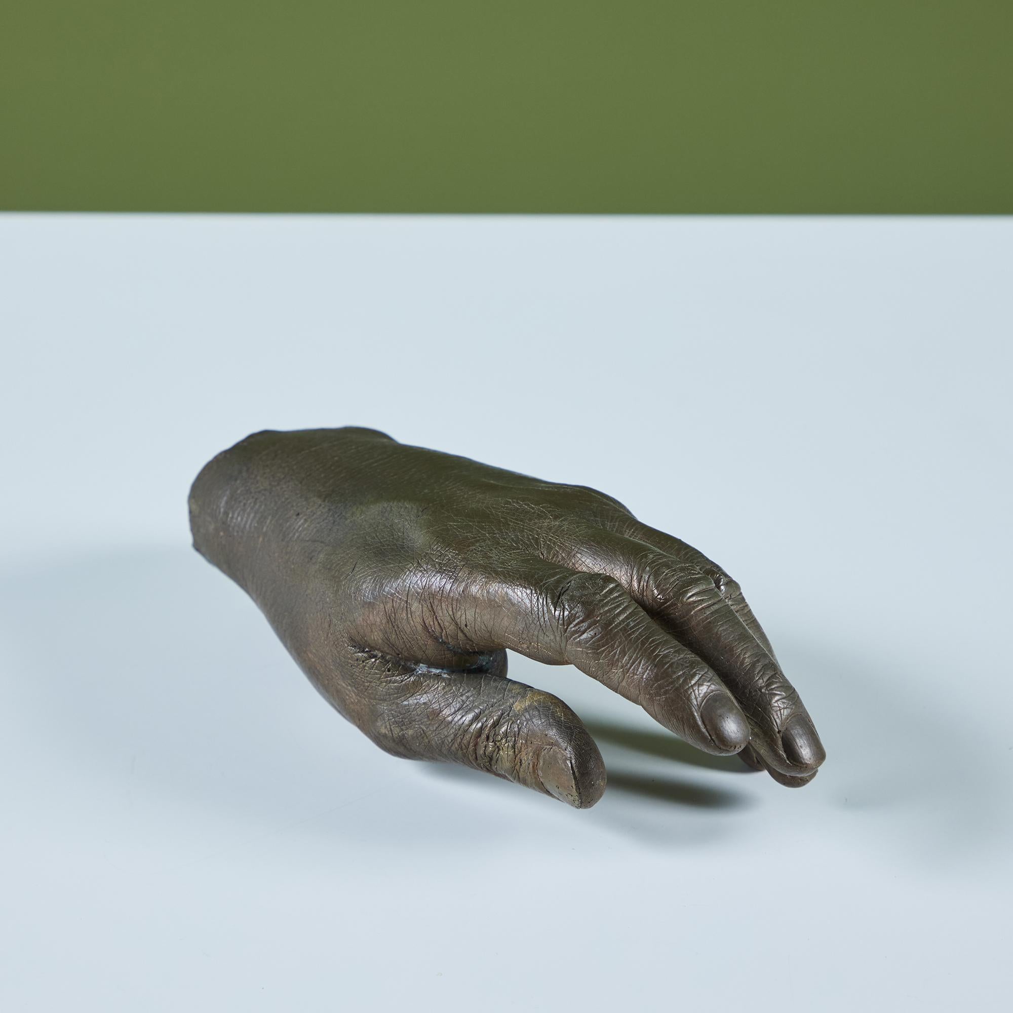 20th Century Cast Bronze Hand Sculpture For Sale