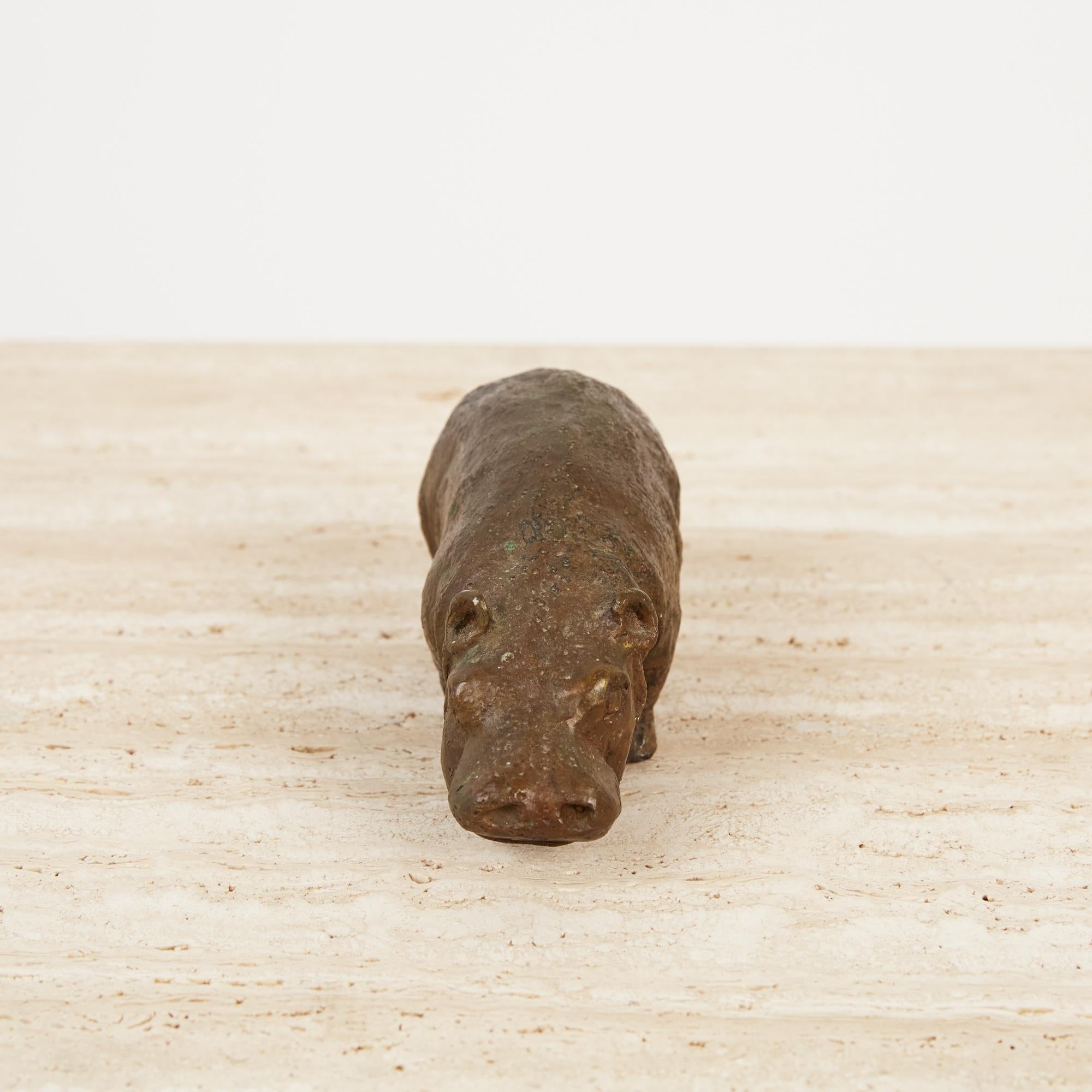Cast Bronze Hippo Sculpture 3