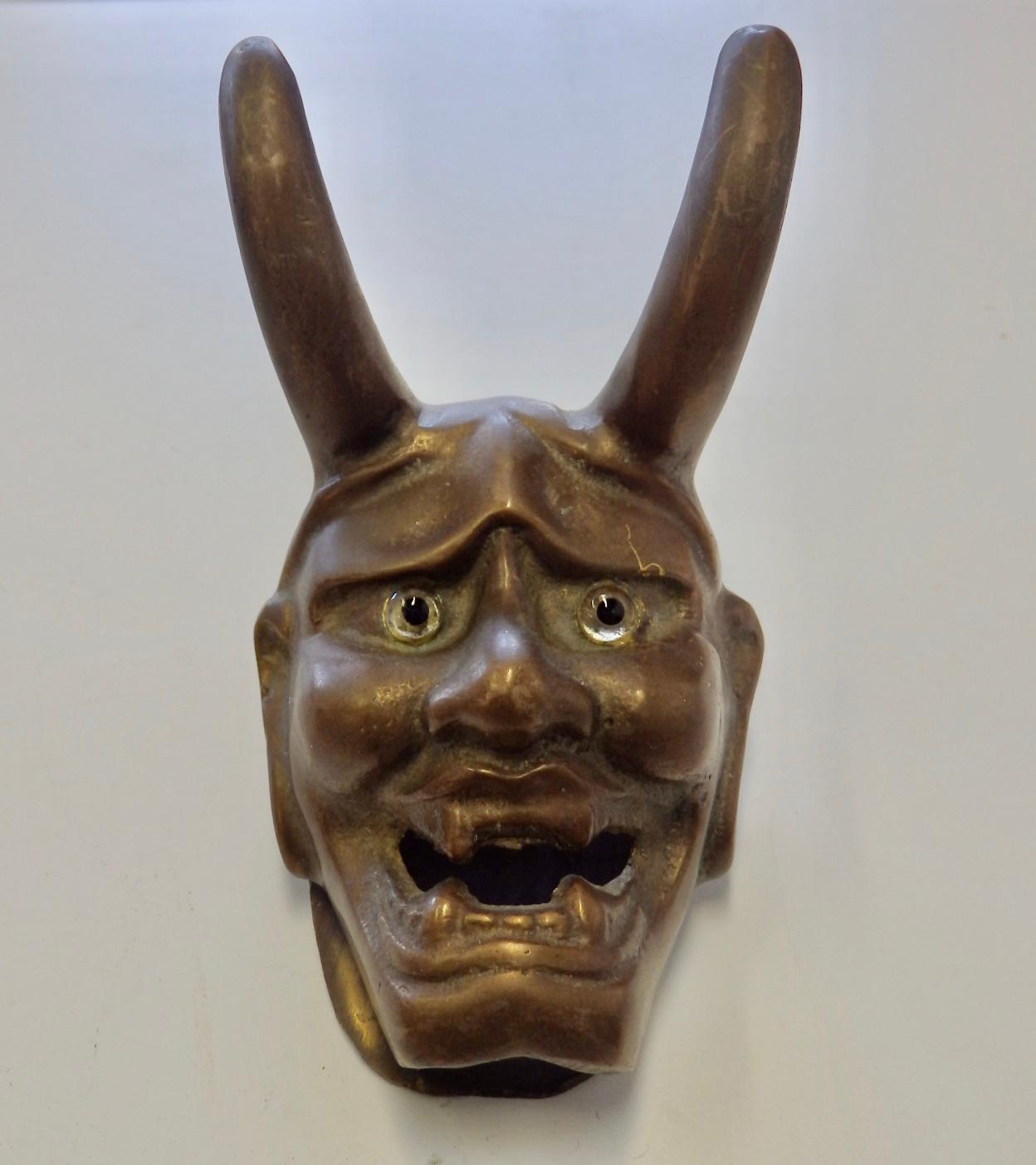 Cast Bronze Horned Glass Eyed Devil or Satan Wall Memo Clip Stamped Arthur Court For Sale 2
