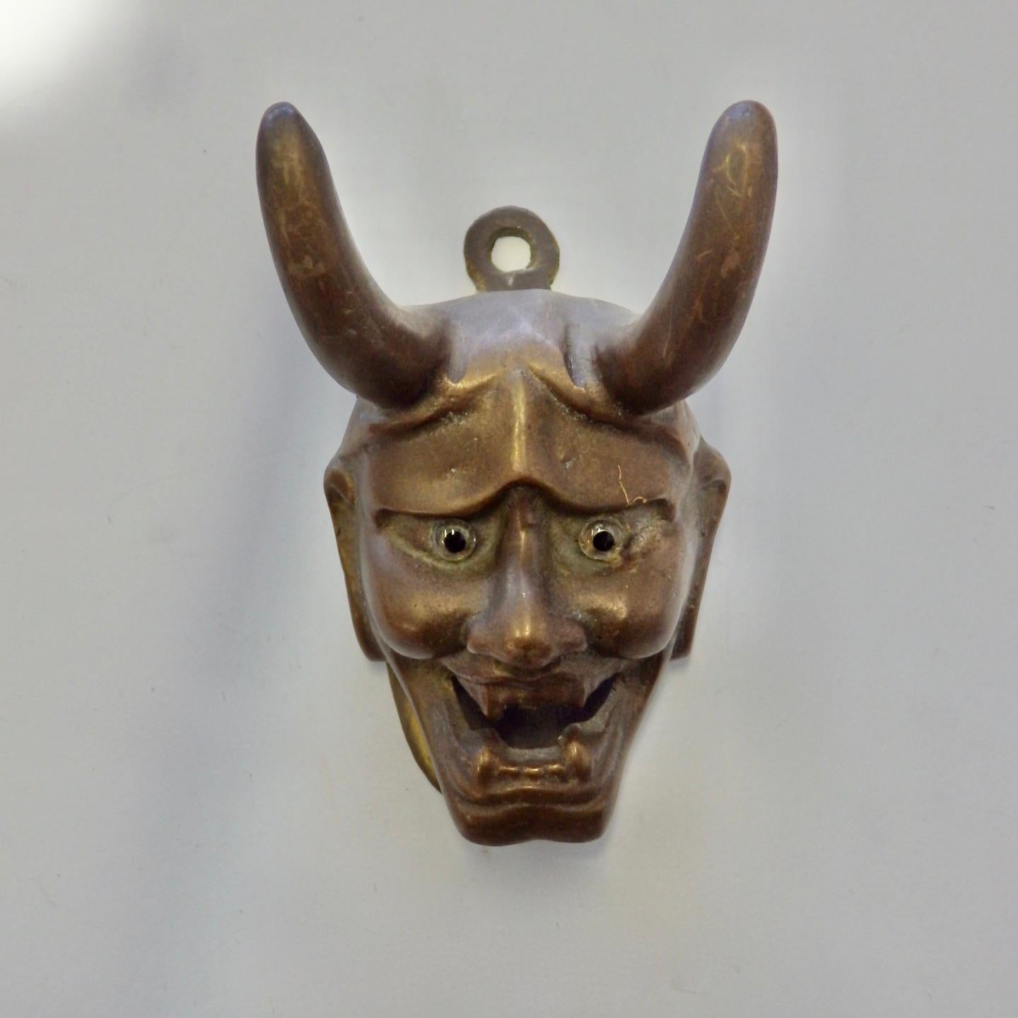 Cast Bronze Horned Glass Eyed Devil or Satan Wall Memo Clip Stamped Arthur Court For Sale 5