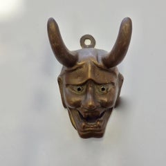 Cast Bronze Horned Glass Eyed Devil or Satan Wall Memo Clip Stamped Arthur Court
