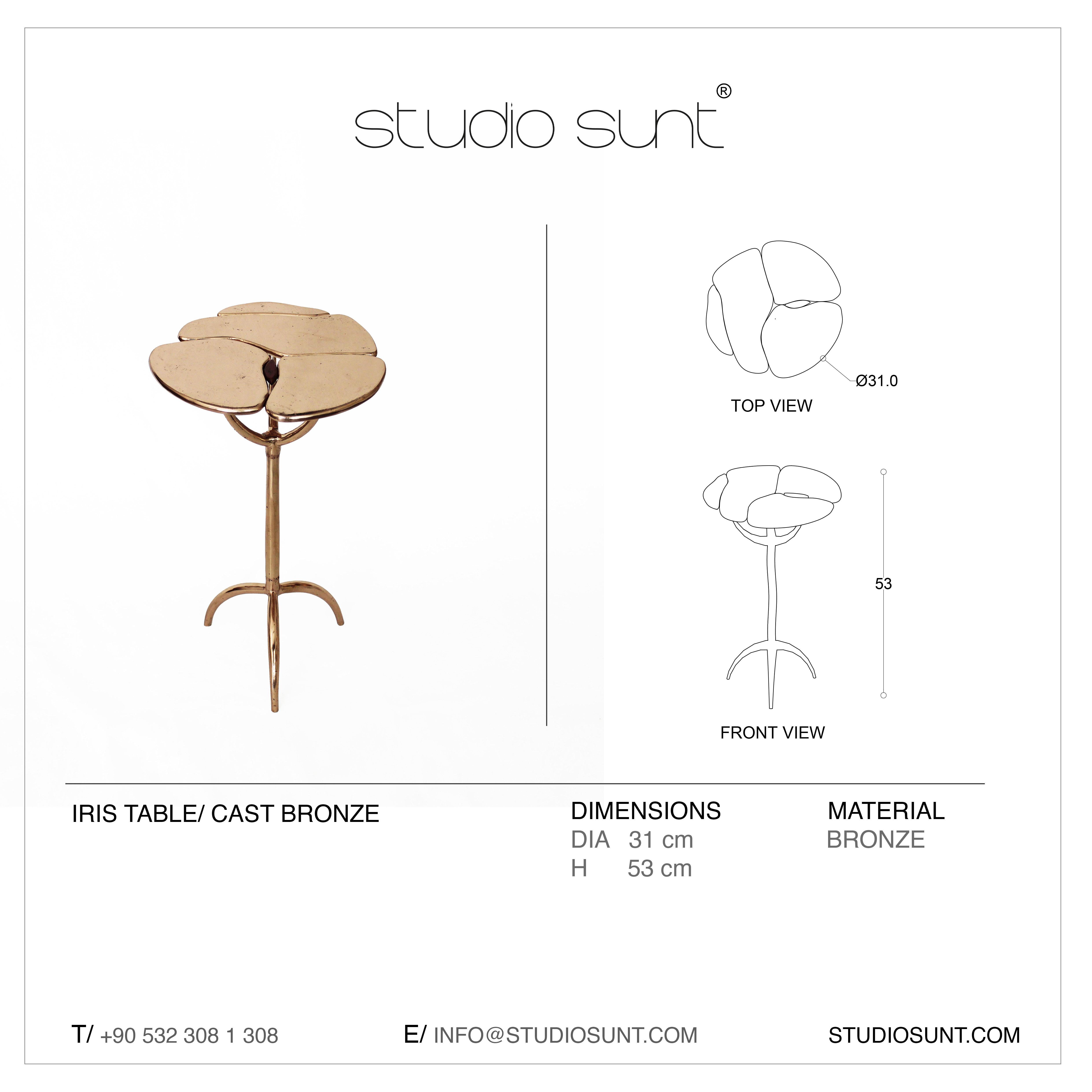 Cast Bronze Iris Side Table by Studio Sunt For Sale 9