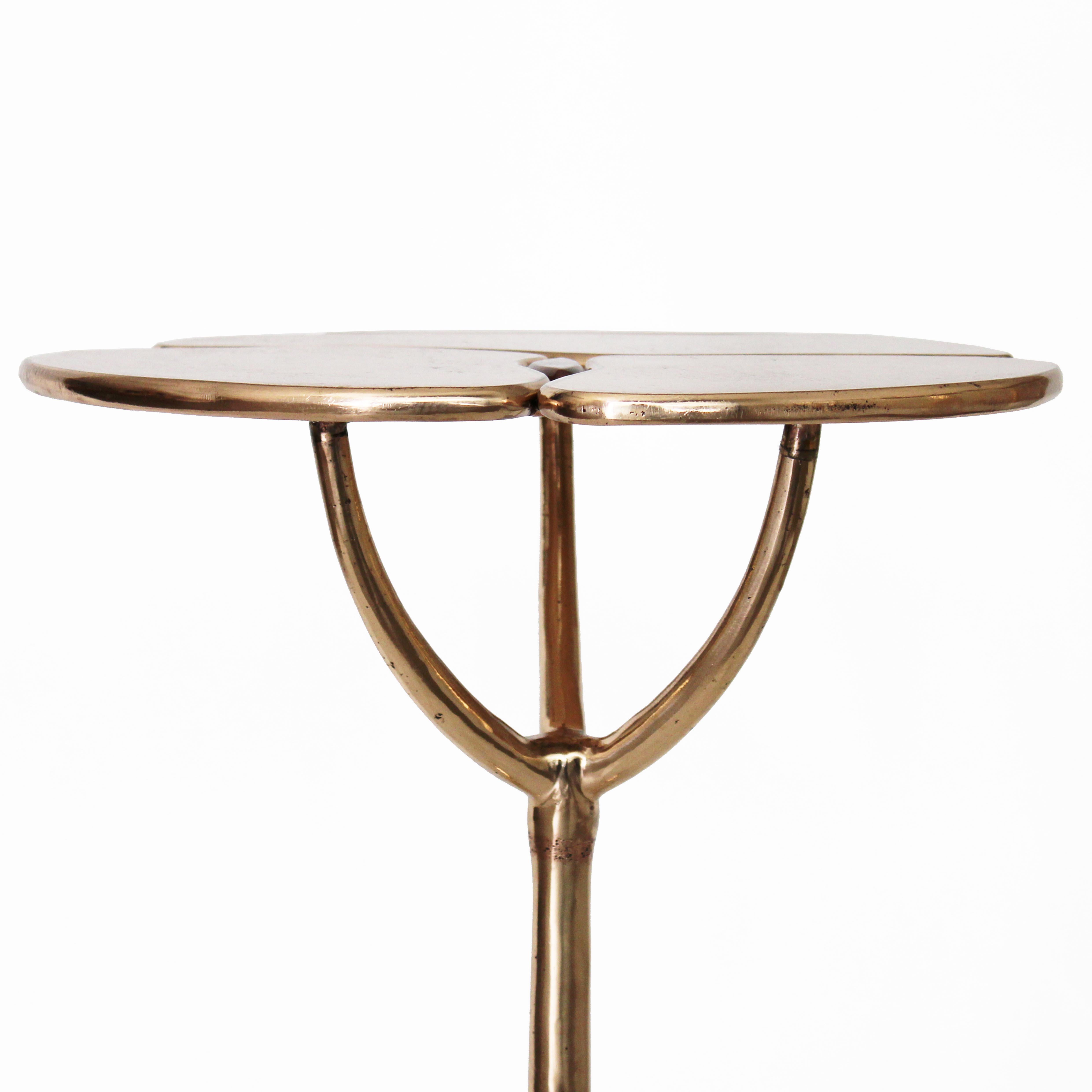 Modern Cast Bronze Iris Side Table by Studio Sunt For Sale