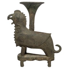 Cast Bronze Korean Bird Vase