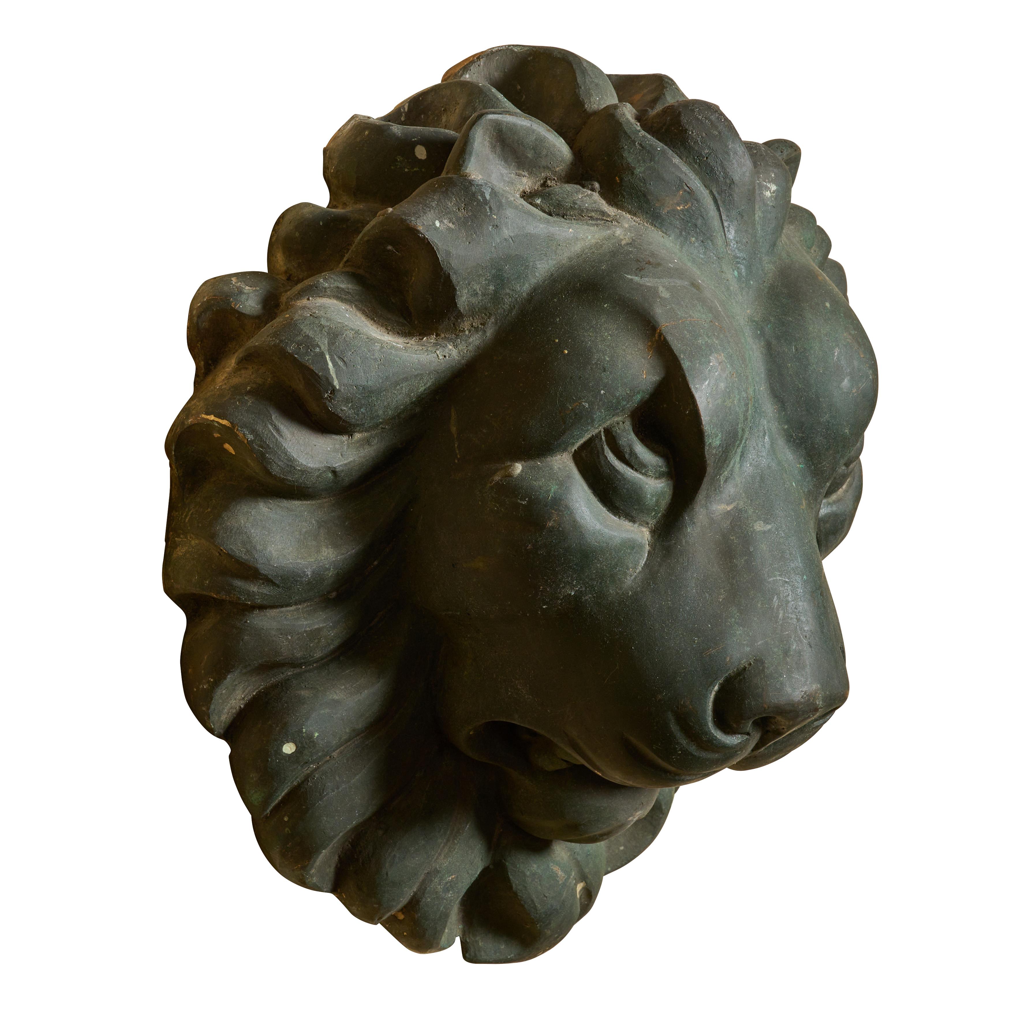 Italian Cast Bronze Lion Fountain Head