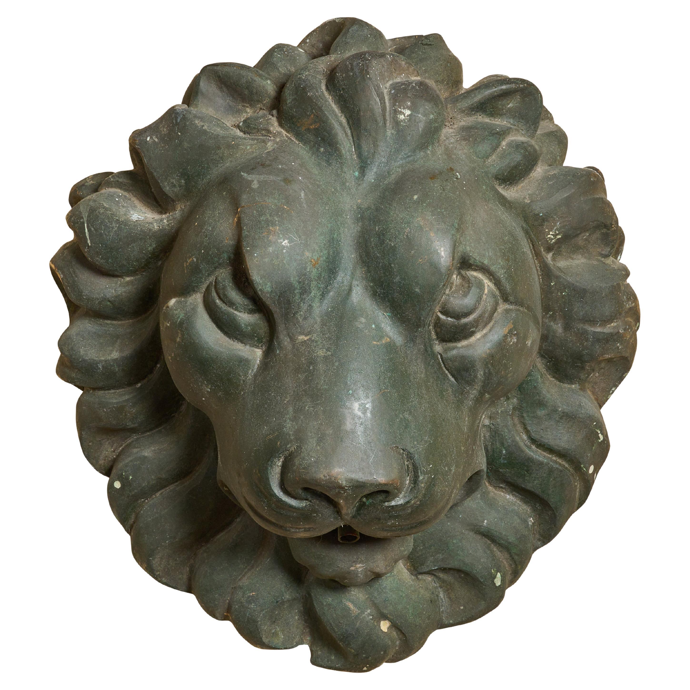Cast Bronze Lion Fountain Head
