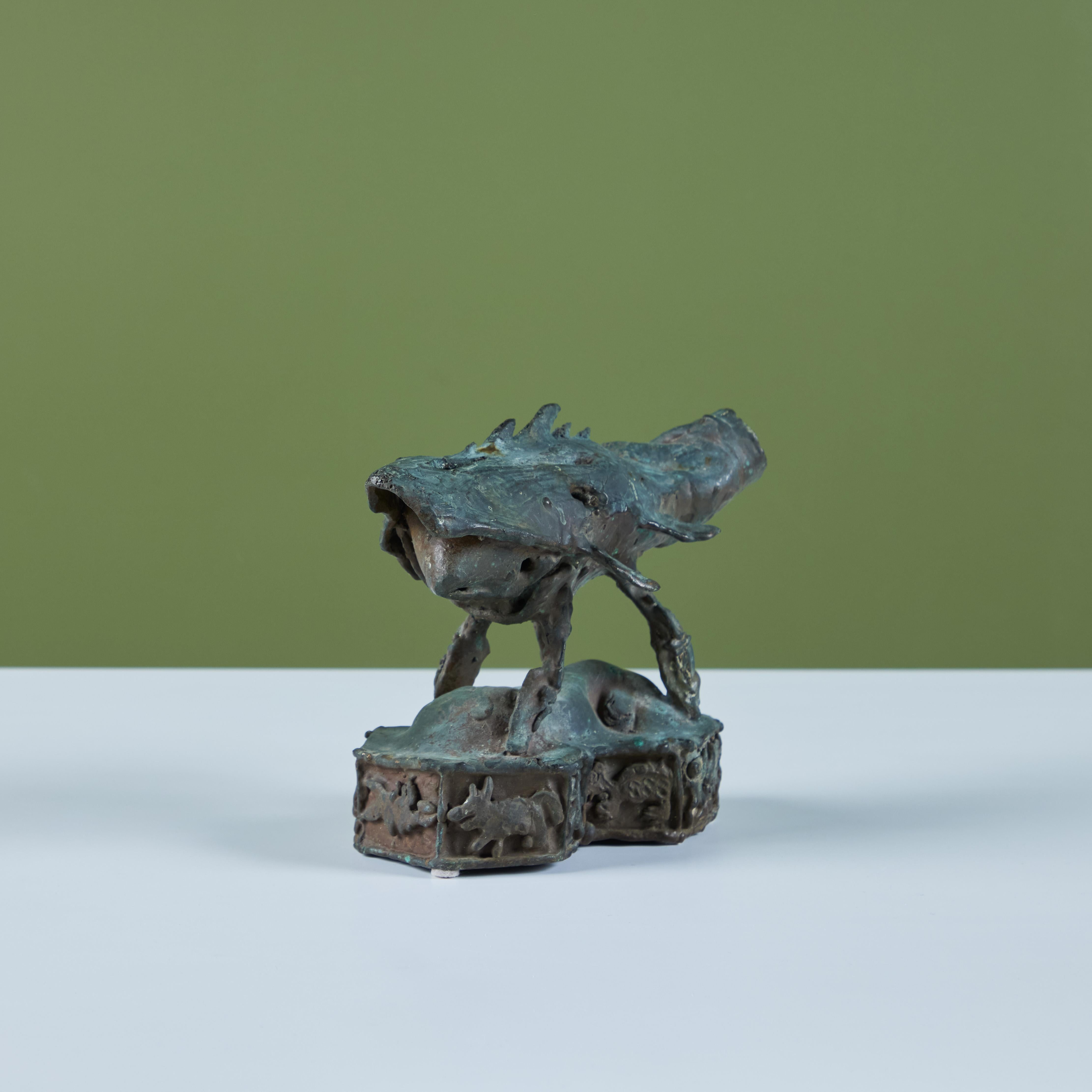 Cast Bronze 'Megalodon' Sculpture by J. Dale M'Hall For Sale 5