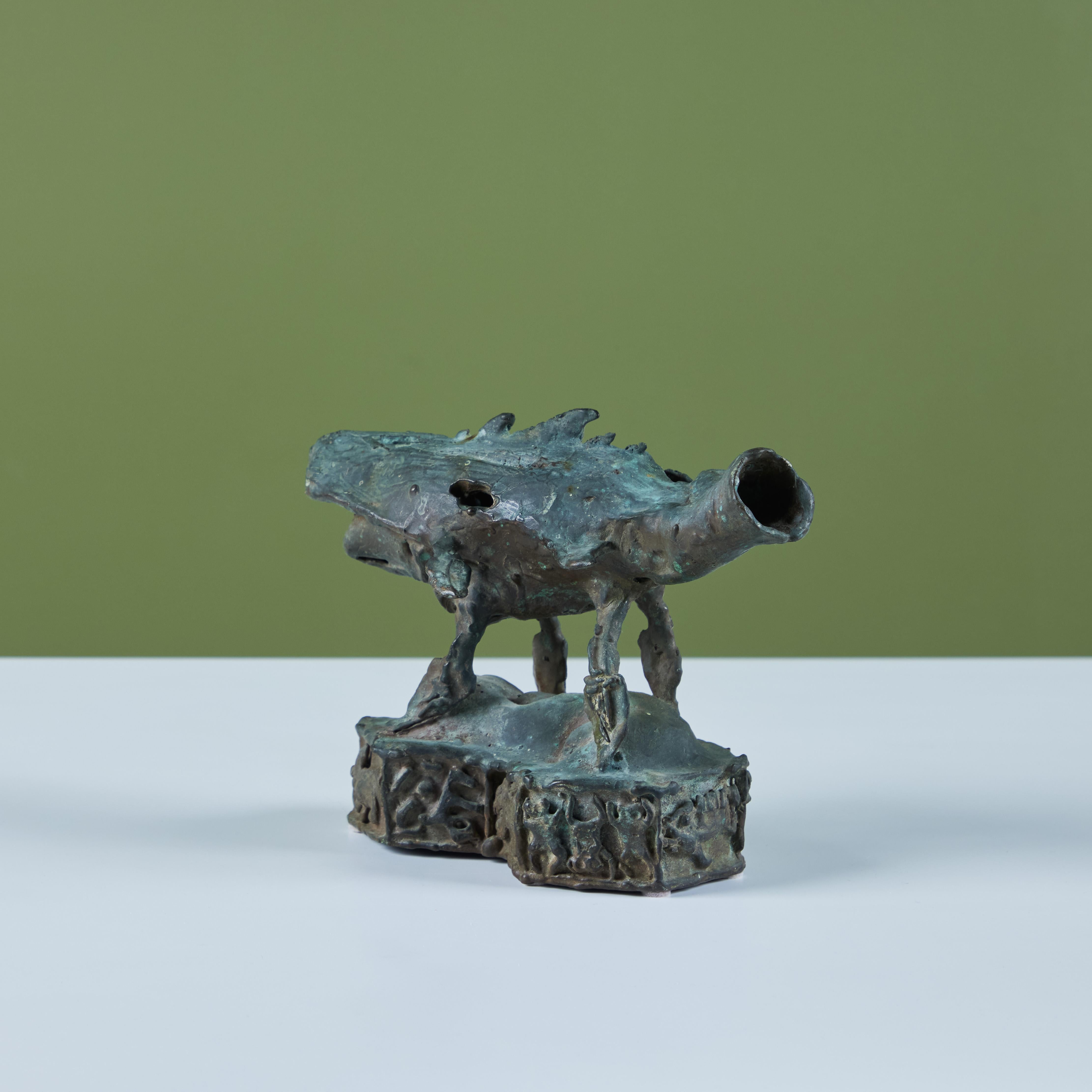 Cast Bronze 'Megalodon' Sculpture by J. Dale M'Hall For Sale 2