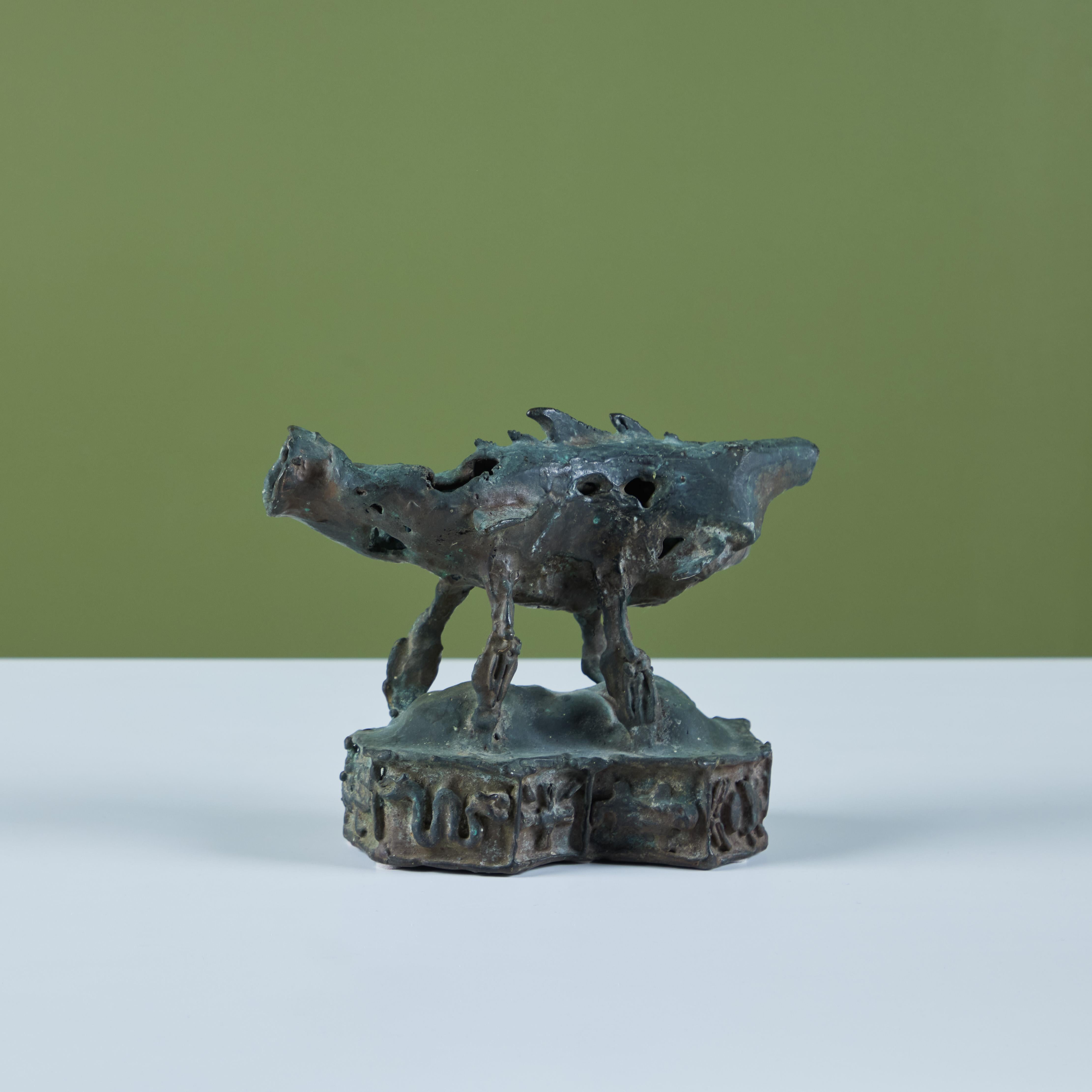Cast Bronze 'Megalodon' Sculpture by J. Dale M'Hall For Sale 3