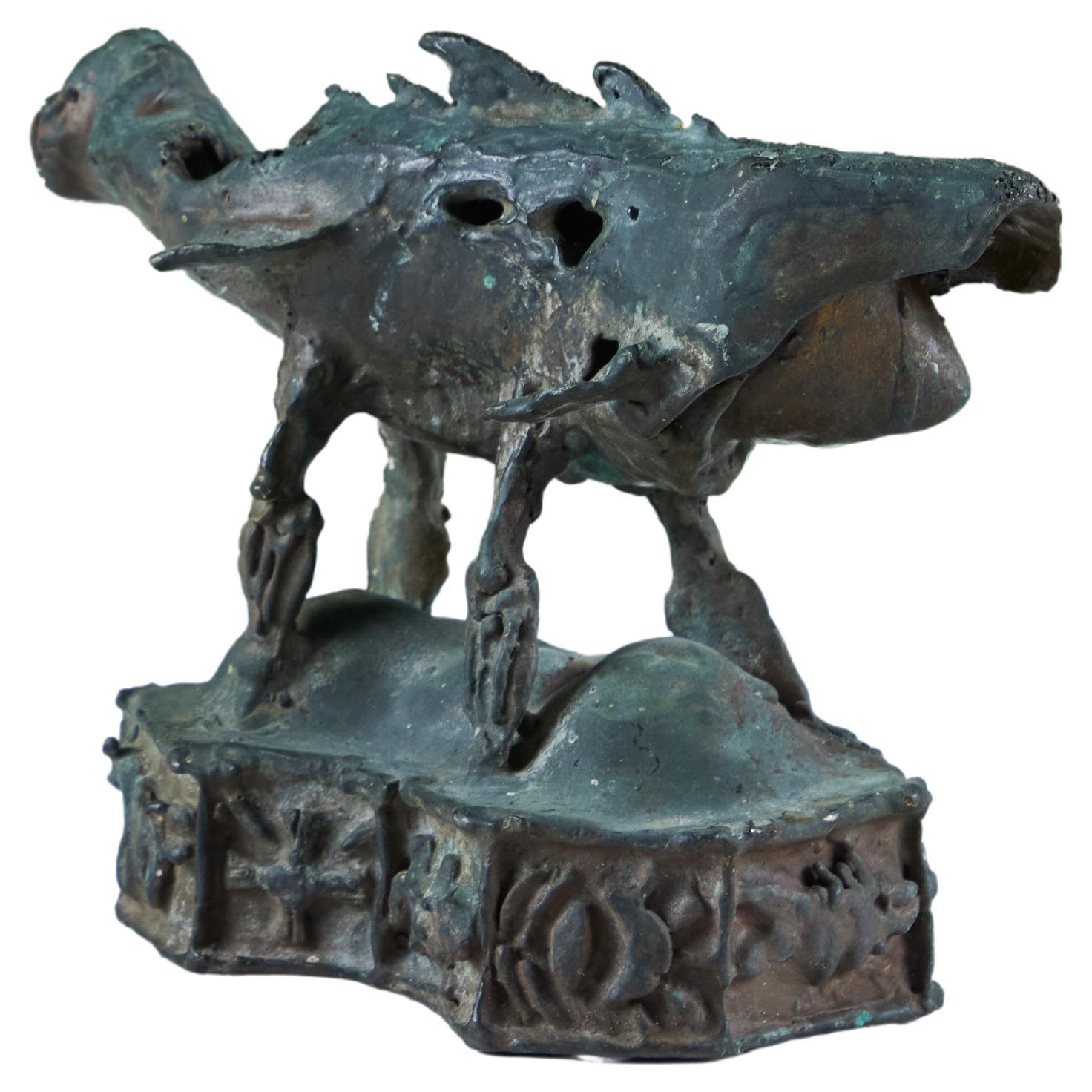 Cast Bronze 'Megalodon' Sculpture by J. Dale M'Hall For Sale