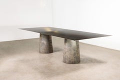Cast Bronze & Metal Twin-Pedestal Dining Table by Costantini, Beninx, In Stock