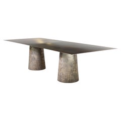 Cast Bronze & Metal Twin-Pedestal Dining Table by Costantini, Beninx, In Stock