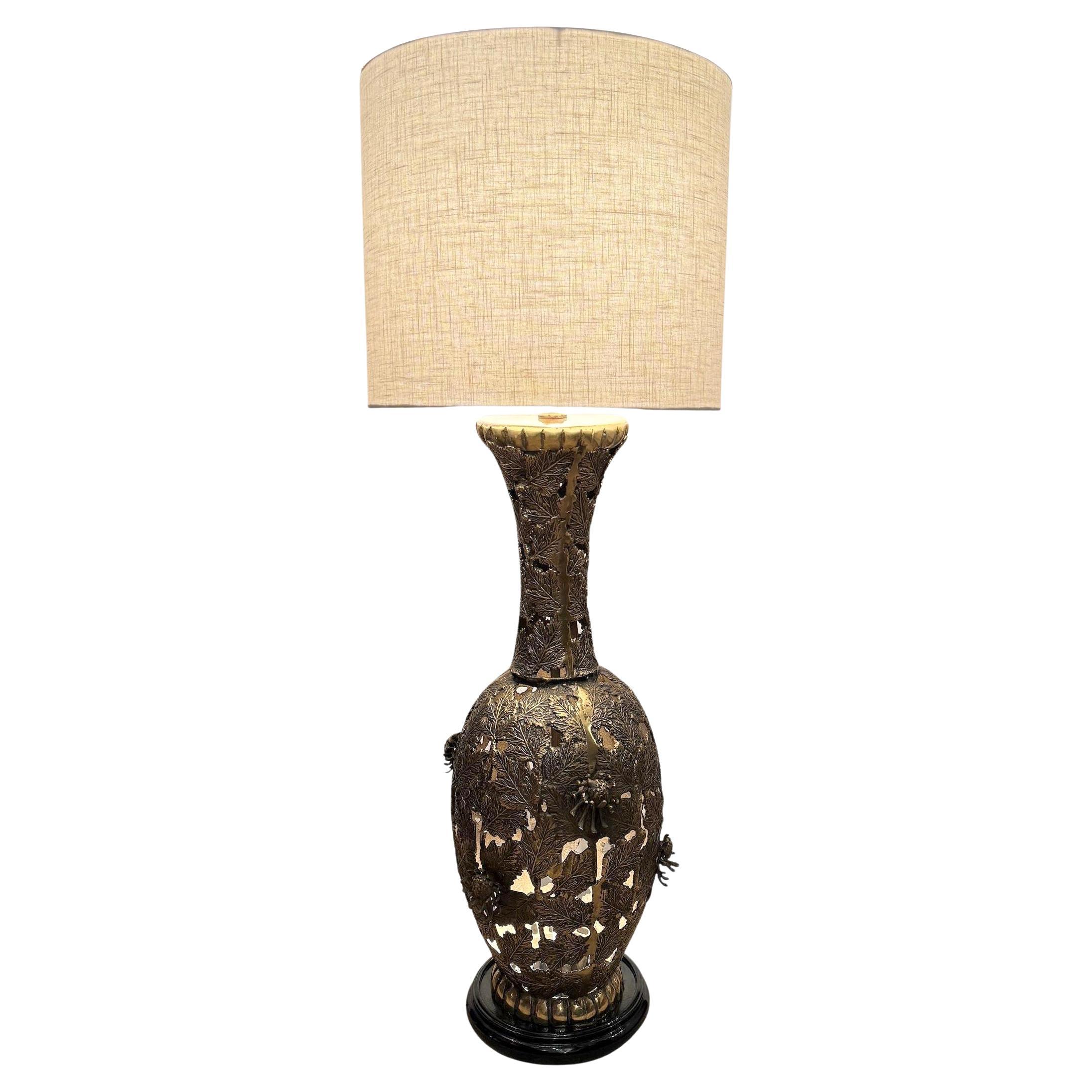 Cast Bronze Midcentury Lamp For Sale