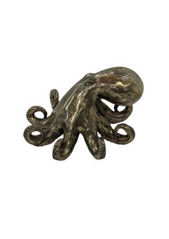 Cast Bronze Octopus Sculpture — Fluid Marine Form with Textural Patina