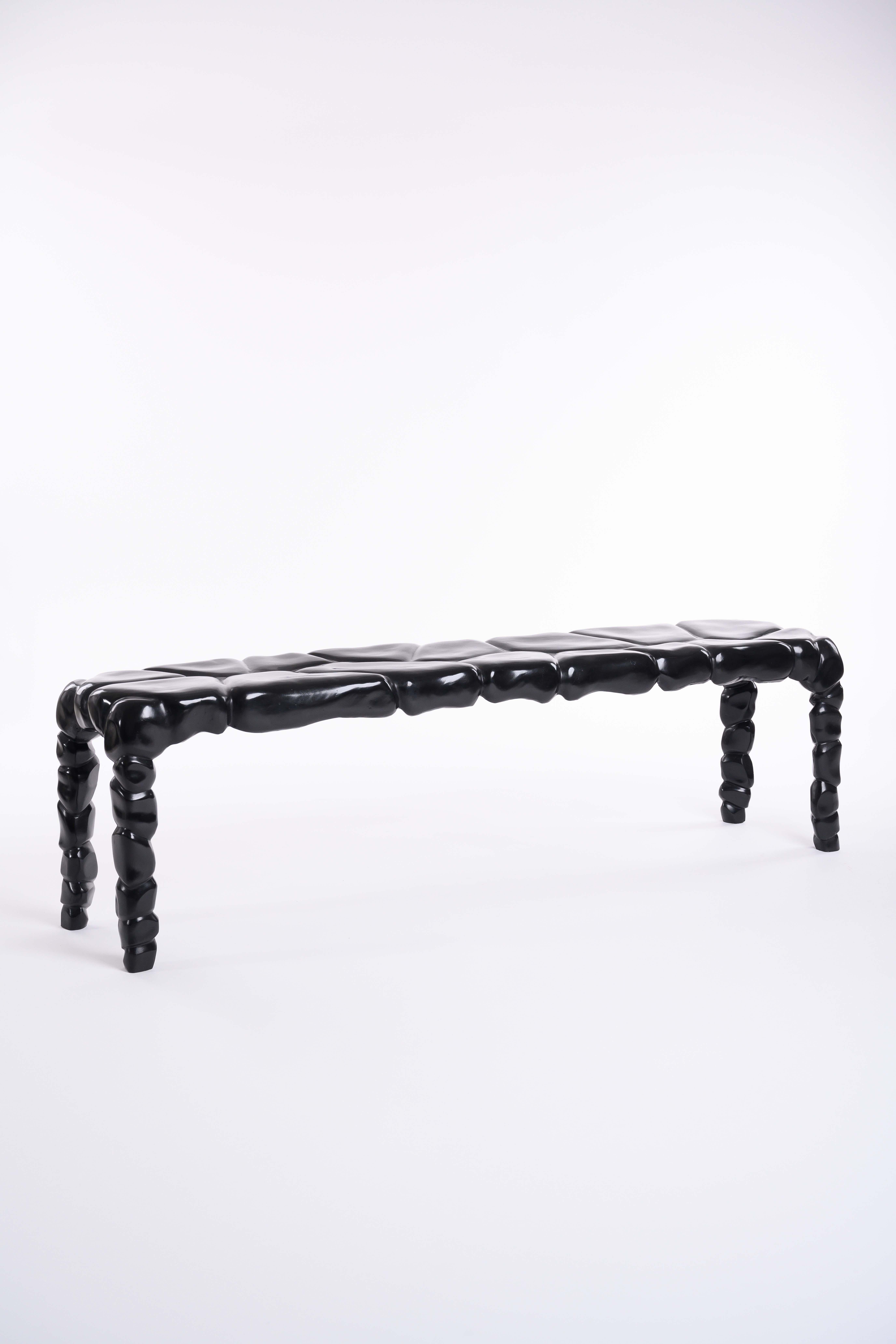 Banc en jaspe moulé à motifs en bronze foncé finition bronze foncé d'Elan Atelier Neuf - En vente à New York, NY