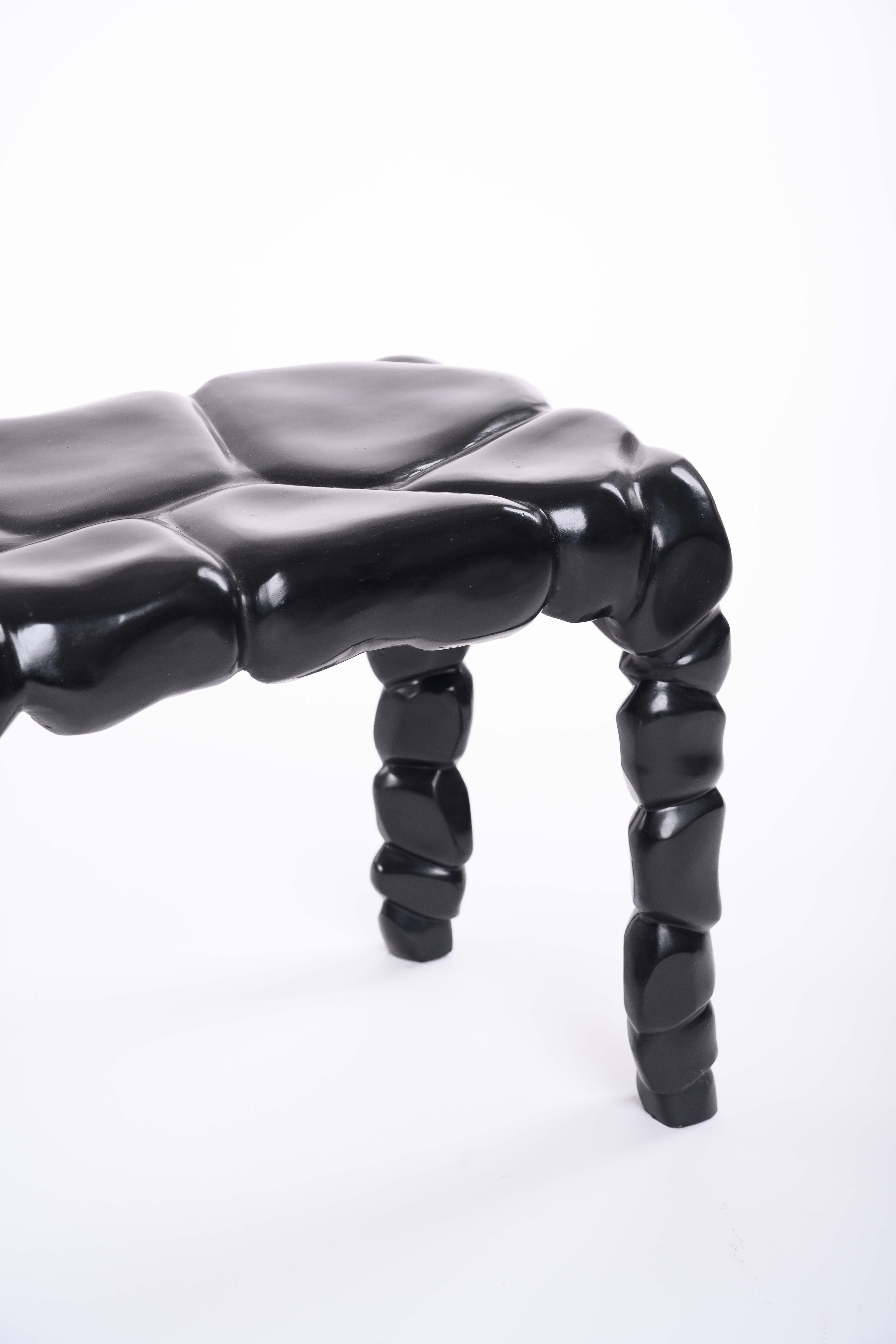 Bronze Banc en jaspe moulé à motifs en bronze foncé finition bronze foncé d'Elan Atelier en vente