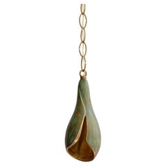 Cast Bronze Pendant, Verdigris Finish, Flor de Bronce Collection