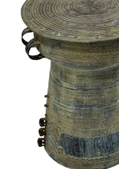 Cast Bronze Rain Drum with Elaborate Detail Patina Finish
