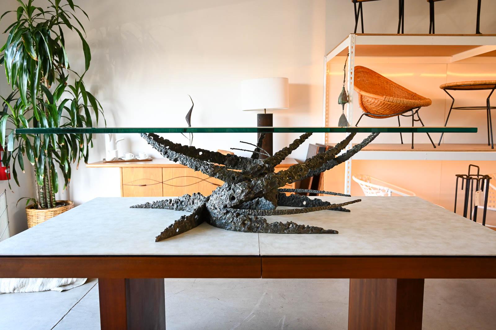 Cast Bronze Sculptural Brutalist Coffee Table by Daniel Gluck, ca. 1970 For Sale 8