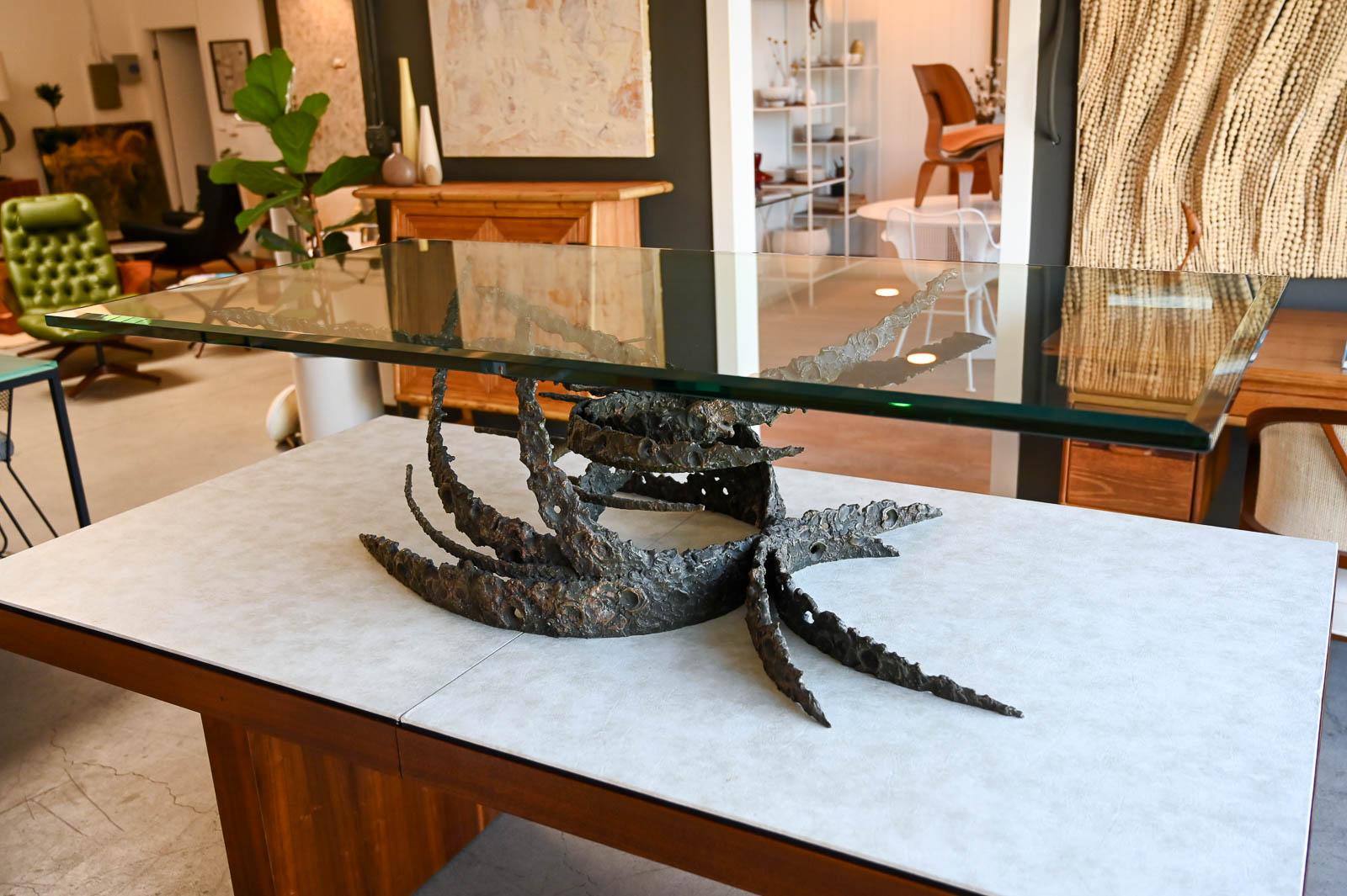 Cast Bronze Sculptural Brutalist Coffee Table by Daniel Gluck, ca. 1970 For Sale 3
