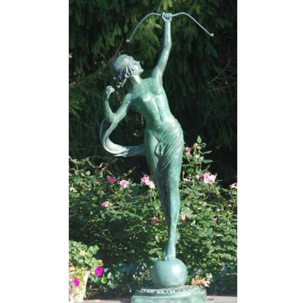 American Cast Bronze Sculpture of Diana, Roman Goddess of the Hunt in Various Patinas For Sale
