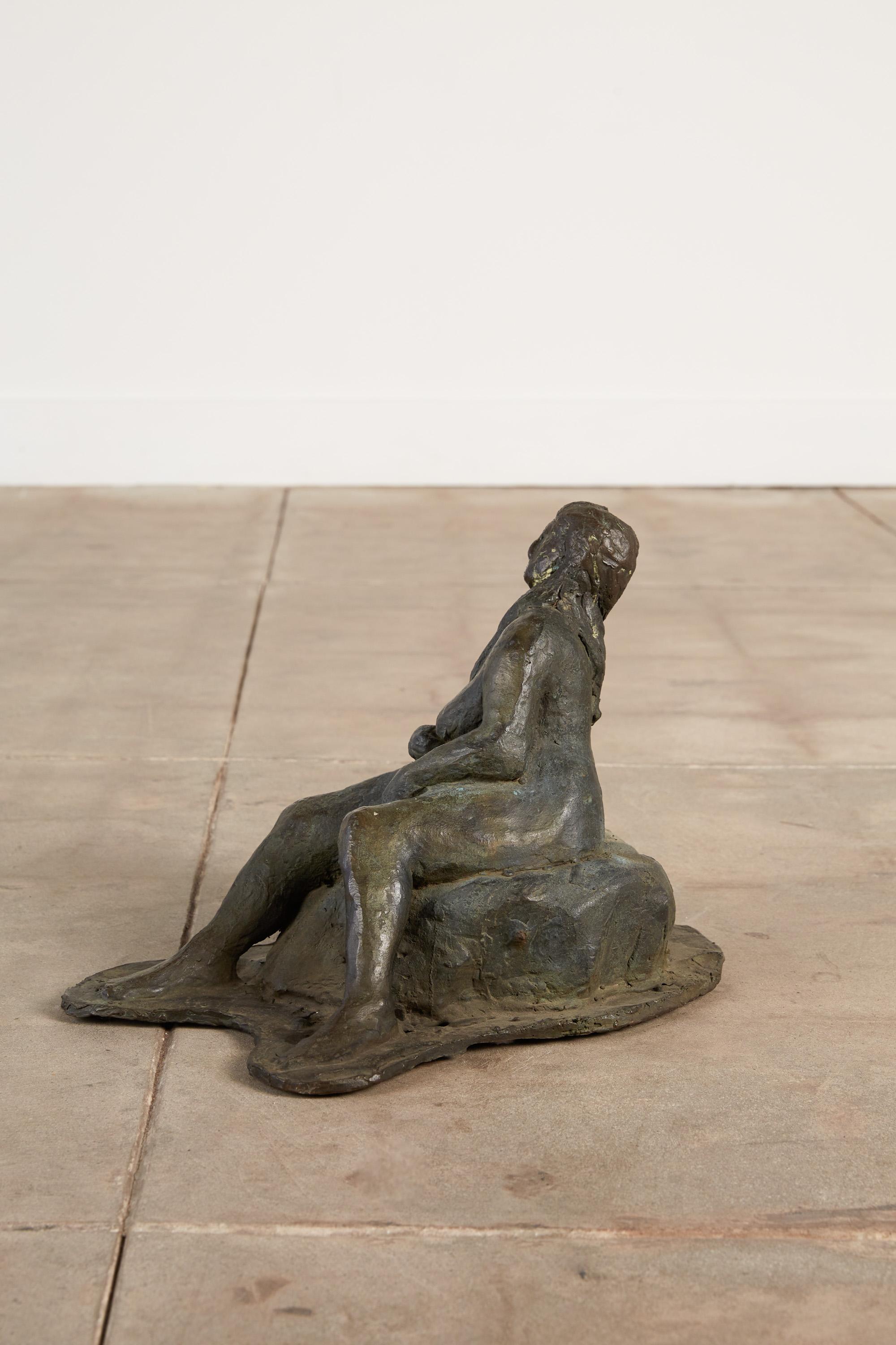 20th Century Cast Bronze Sculpture of Lounging Woman For Sale
