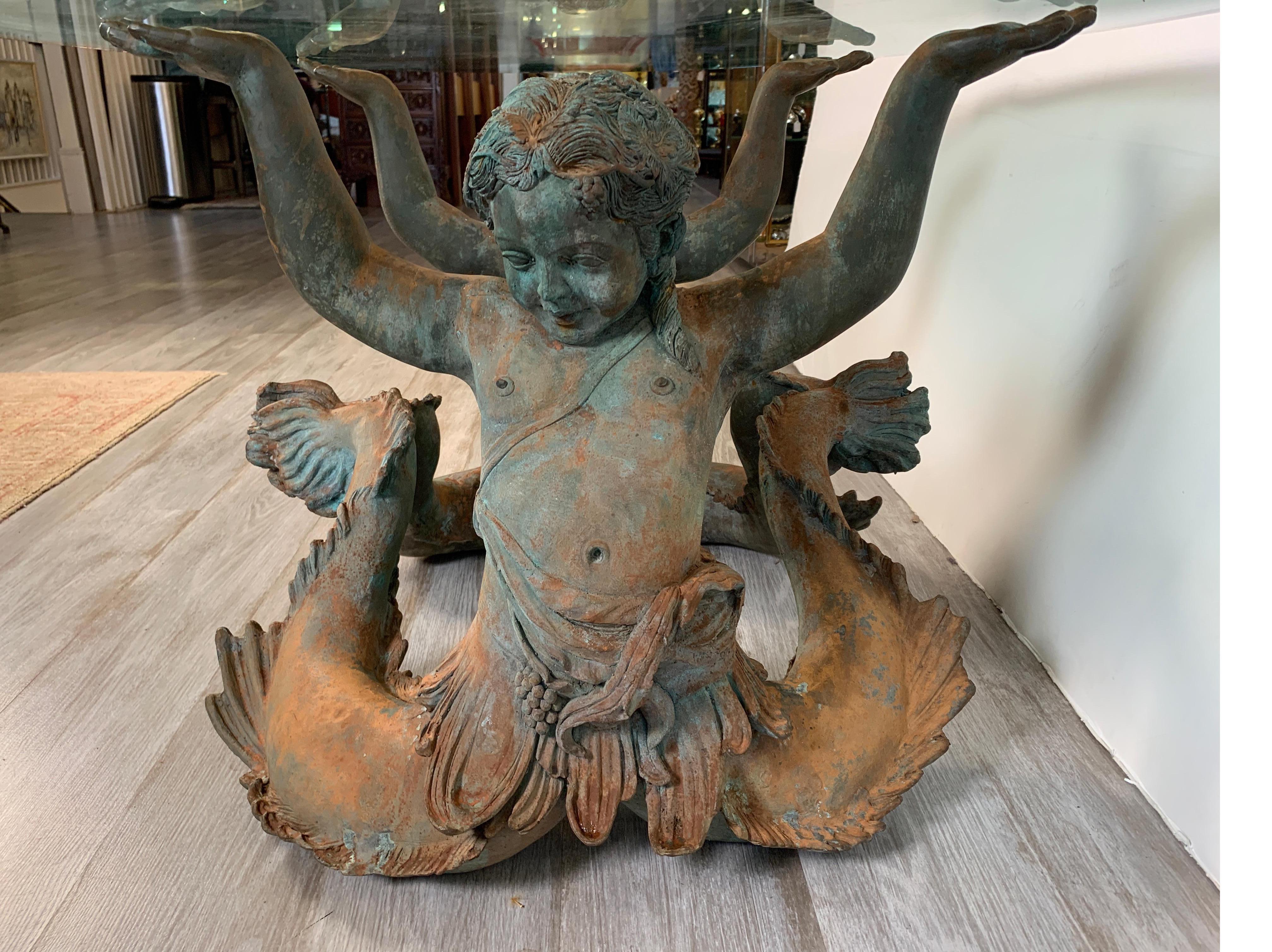Patinated Cast Bronze Sea Nymph Coffee Table
