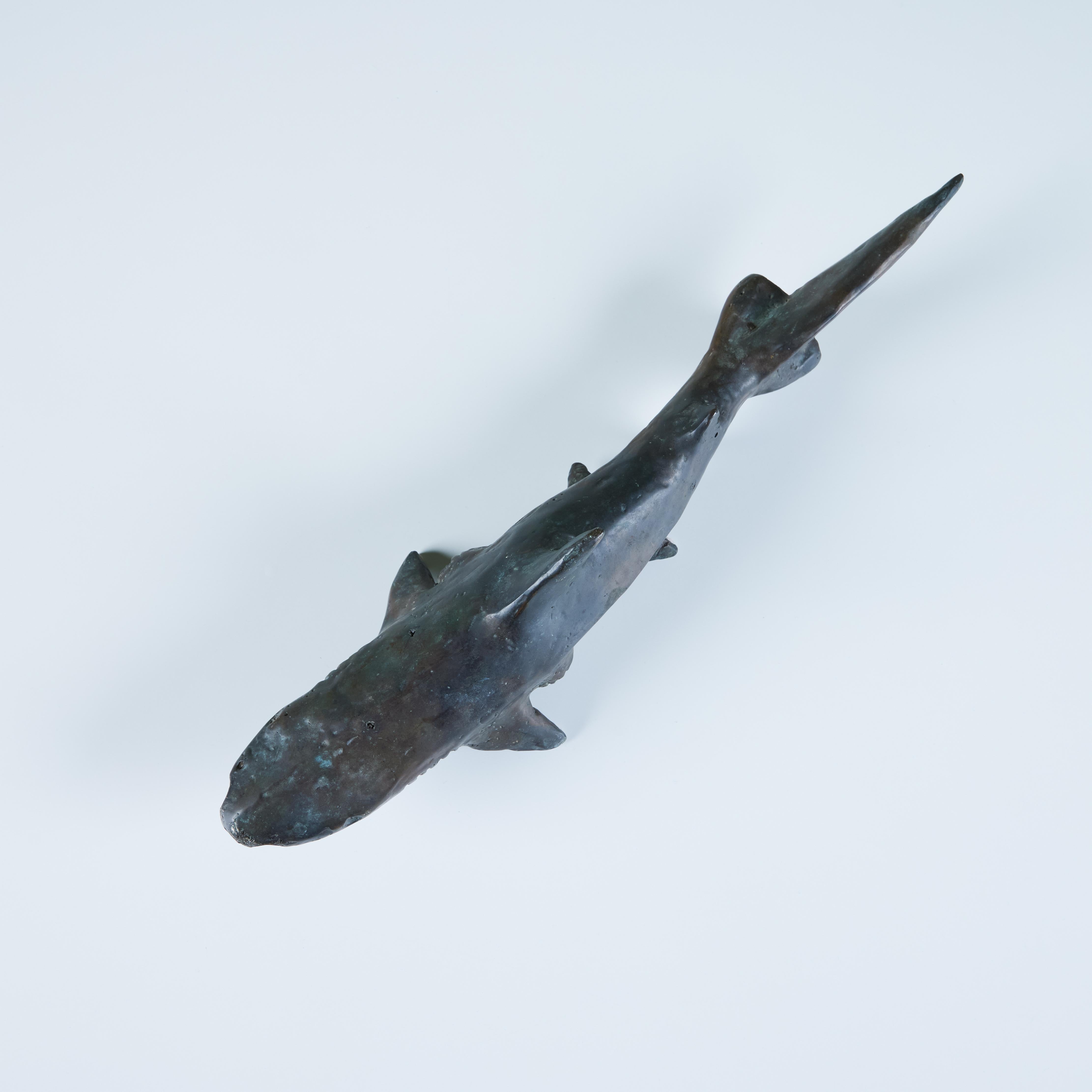 Cast Bronze Shark Sculpture by J. Dale M'Hall For Sale 3