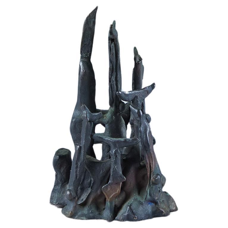 Cast Bronze Shark Tails Statuette by J. Dale M'Hall