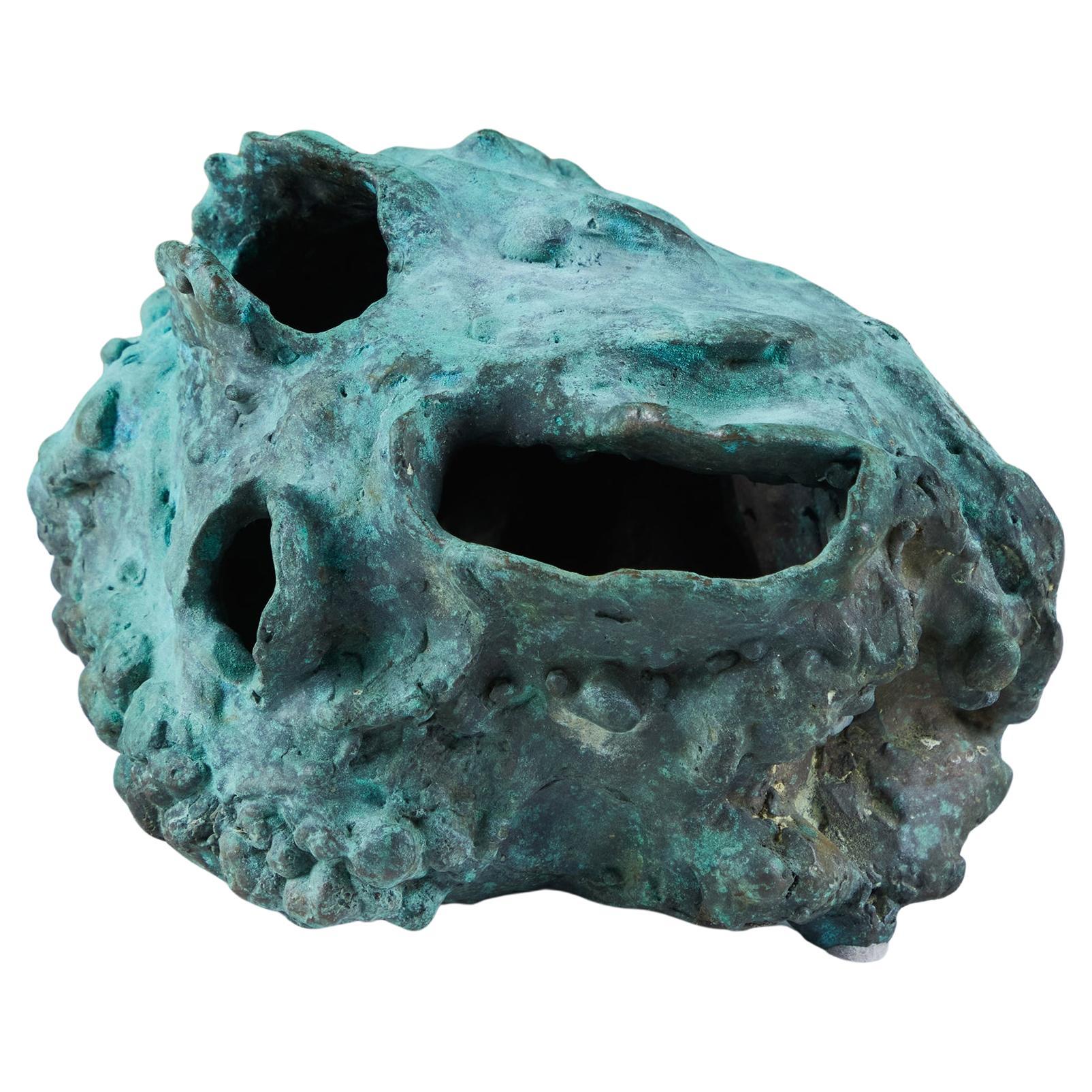 Cast Bronze Skull Sculpture by J. Dale M'Hall For Sale