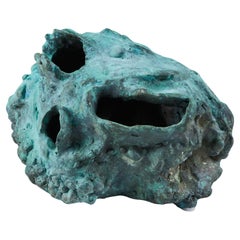 Sculpture de crâne en bronze moulé de J. Dale M'Hall
