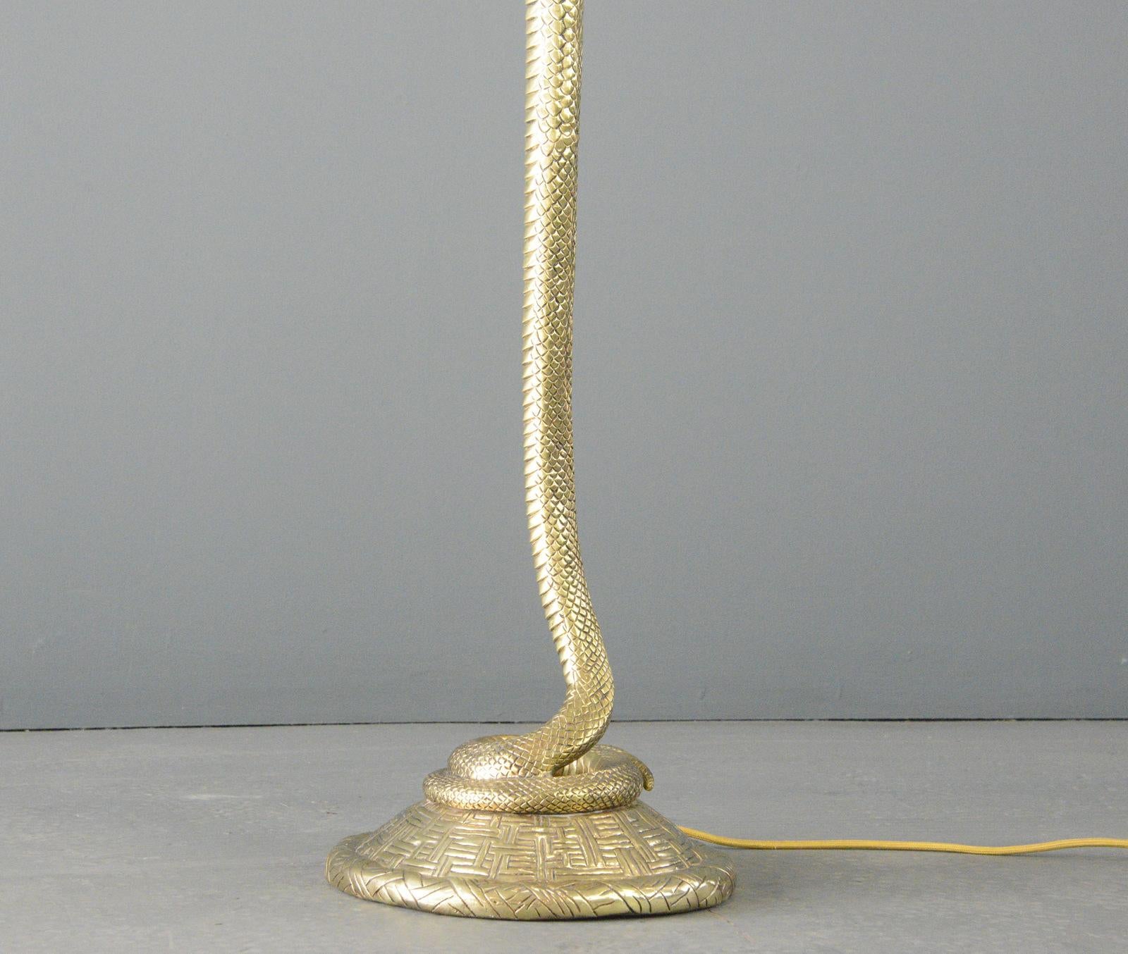Lampada da terra a forma di serpente in bronzo fuso di Edgar Brandt in vendita 5