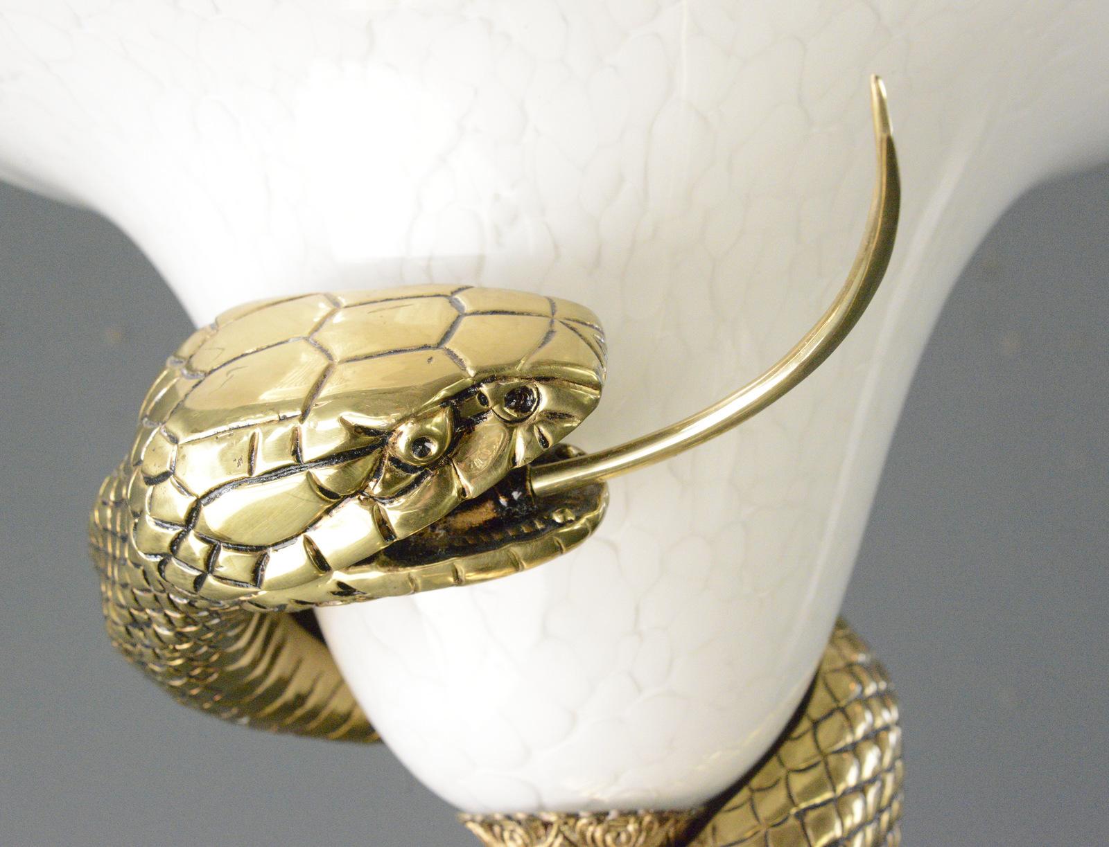Lampada da terra a forma di serpente in bronzo fuso di Edgar Brandt in vendita 2