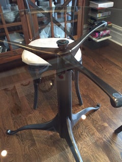 Cast Bronze Table Pedestal Base with Optional Glass Top