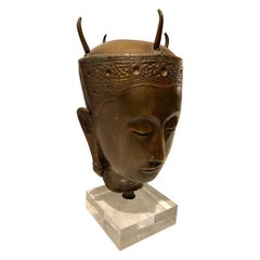 Cast Bronze Thai Deity Bust