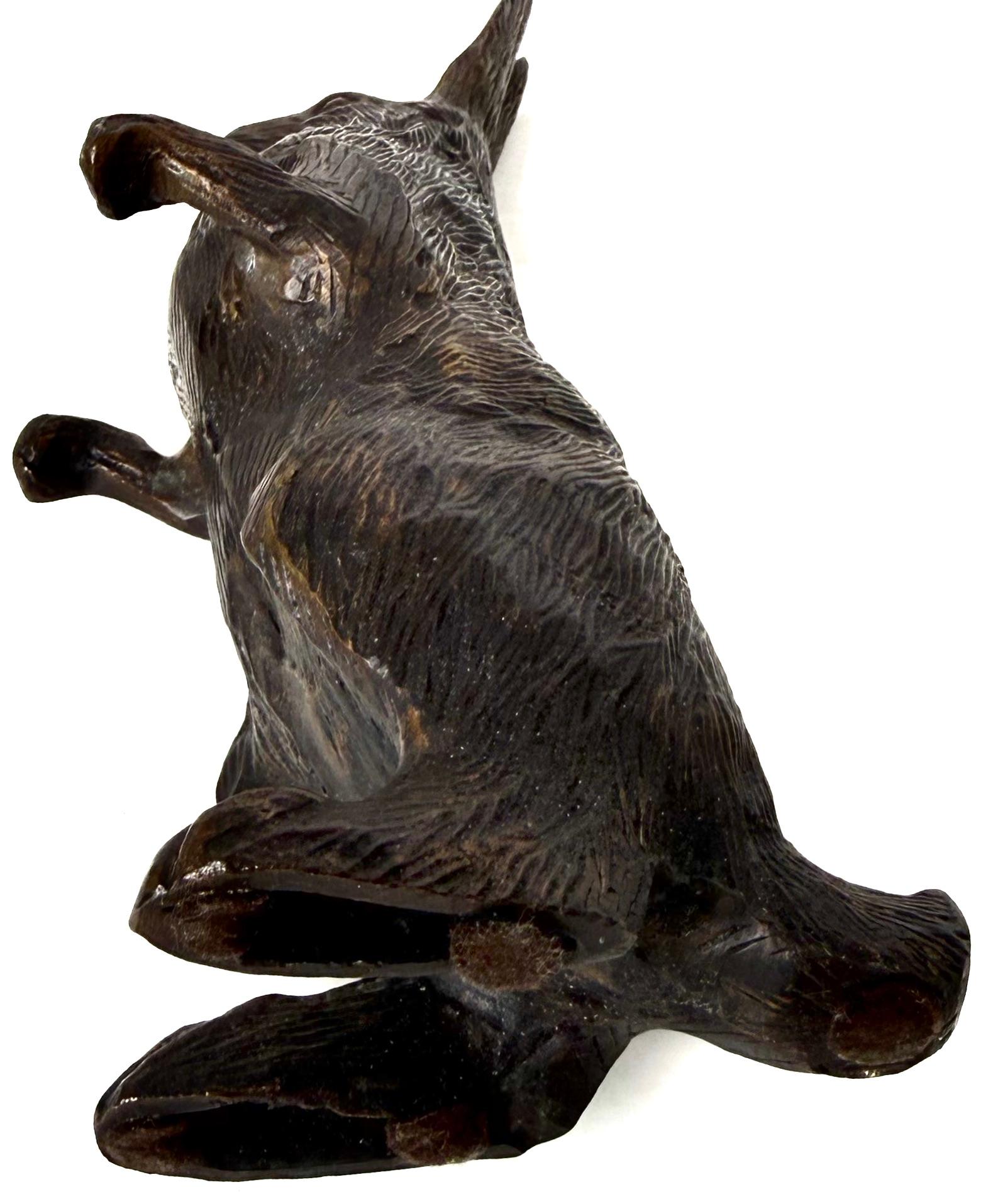 Mid-20th Century Cast Bronze Upright Rabbit Circa 1950's + Cast Iron Rabbit Motif Plaque On Stand For Sale