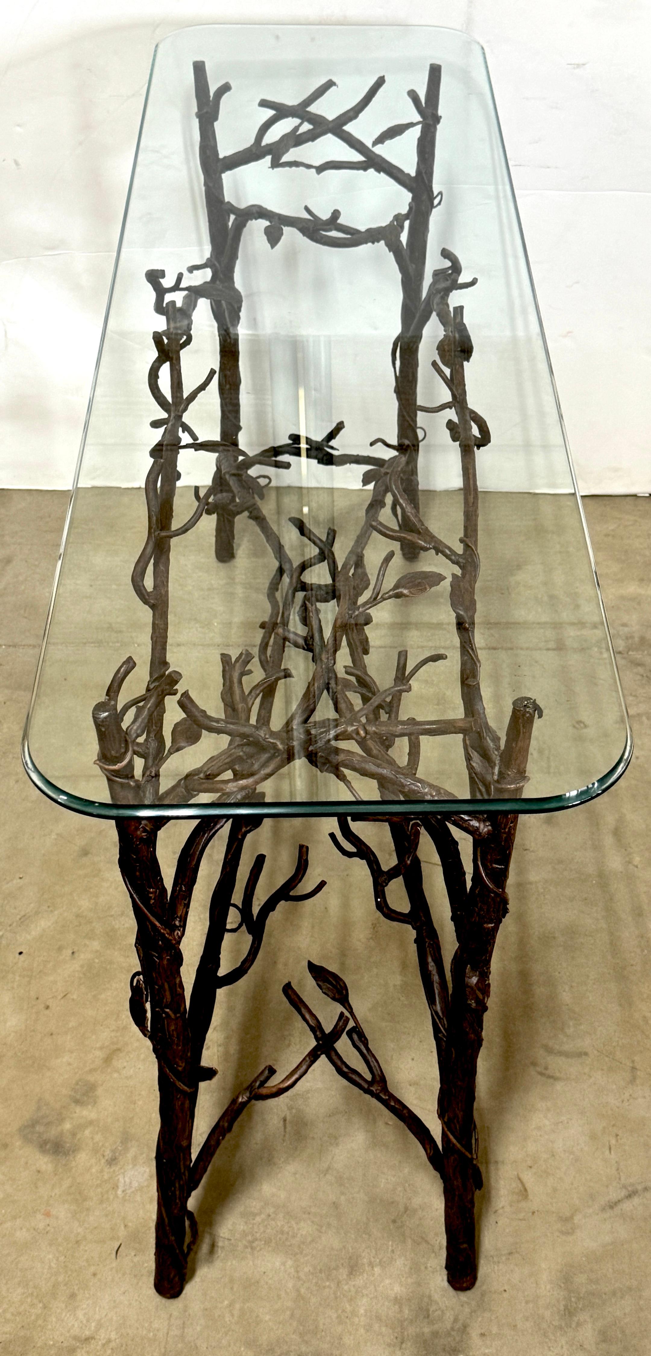 Cast Bronze Vine & Leaf Console Table , in the Style of Diego Giacometti For Sale 4