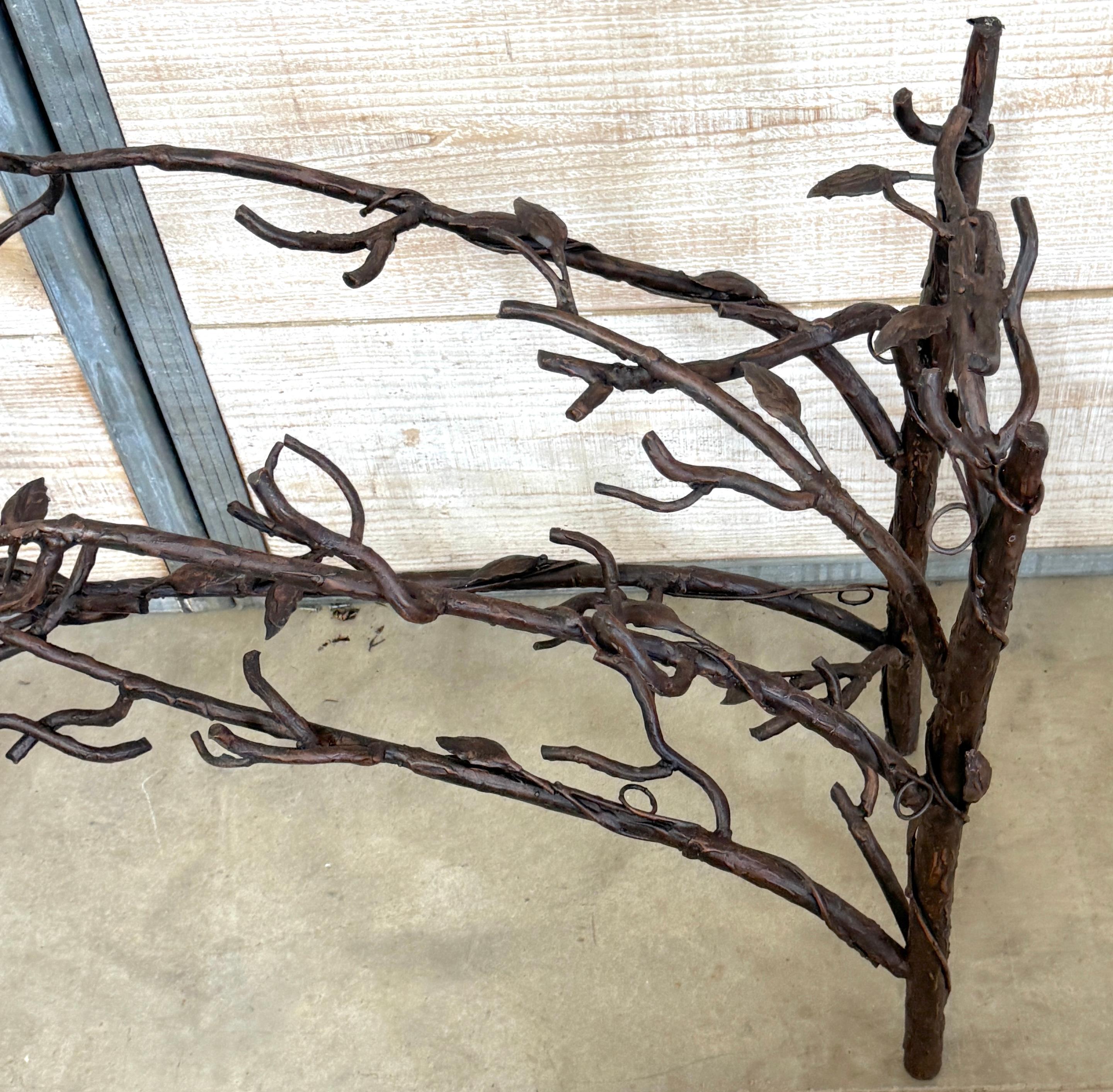 Cast Bronze Vine & Leaf Console Table , in the Style of Diego Giacometti For Sale 9