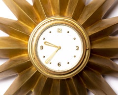 Cast Bronze Wall Clock, Swiss Machine, Clock Attributed to Maison Jansen, 1950