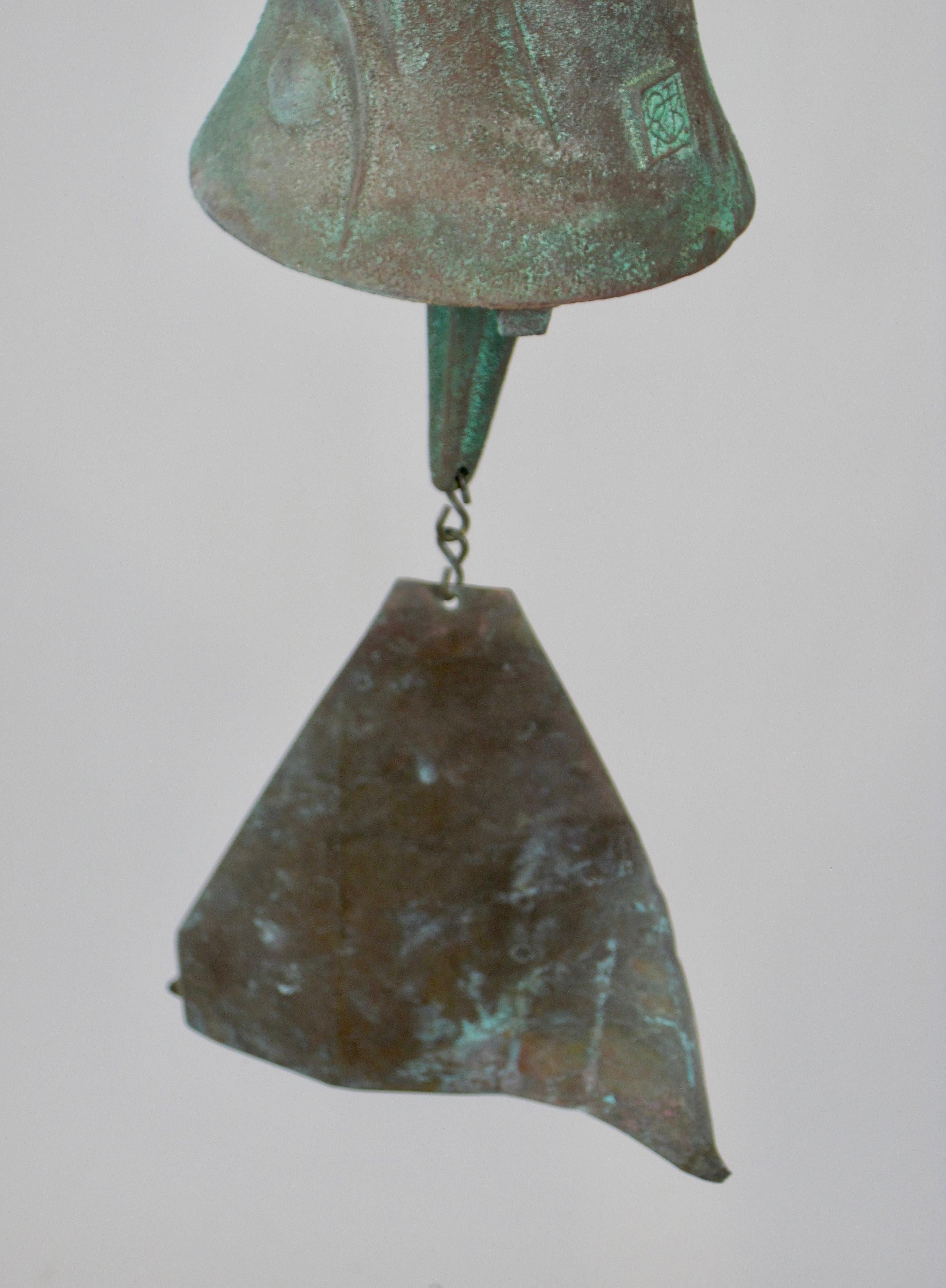 Bronze Chandelier à remontage en bronze moulé de Paolo Soleri en vente