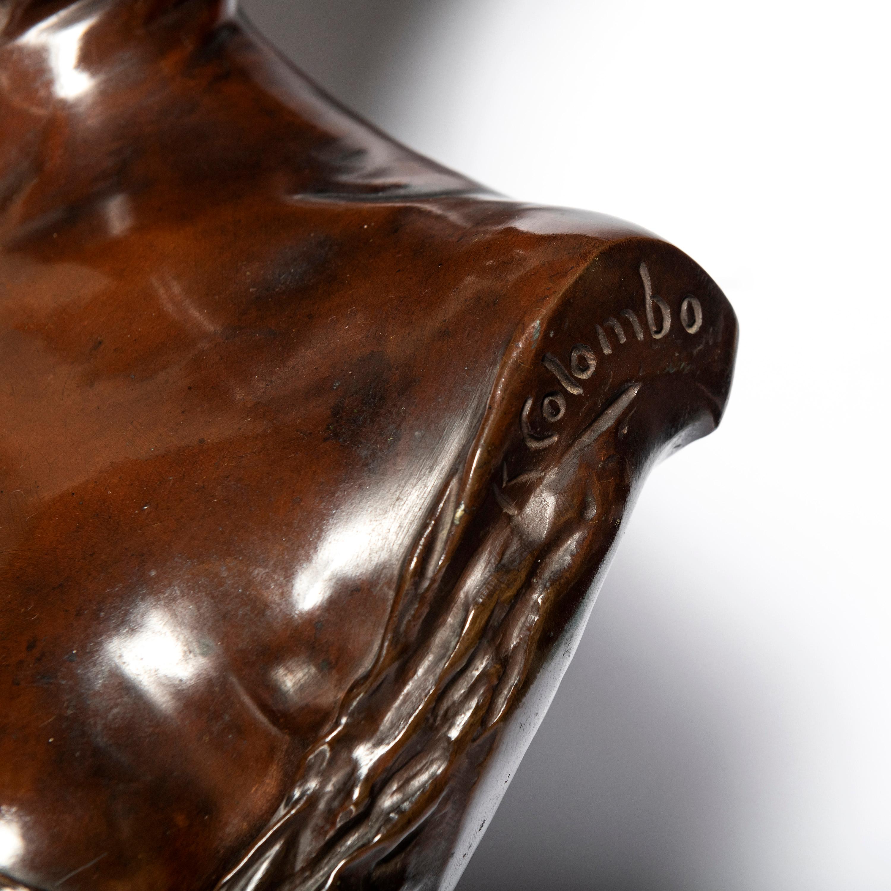 Art nouveau Buste de femme en bronze coulé 