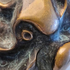 statue marine zoomorphe en bronze moulé, Belgique, années 1960