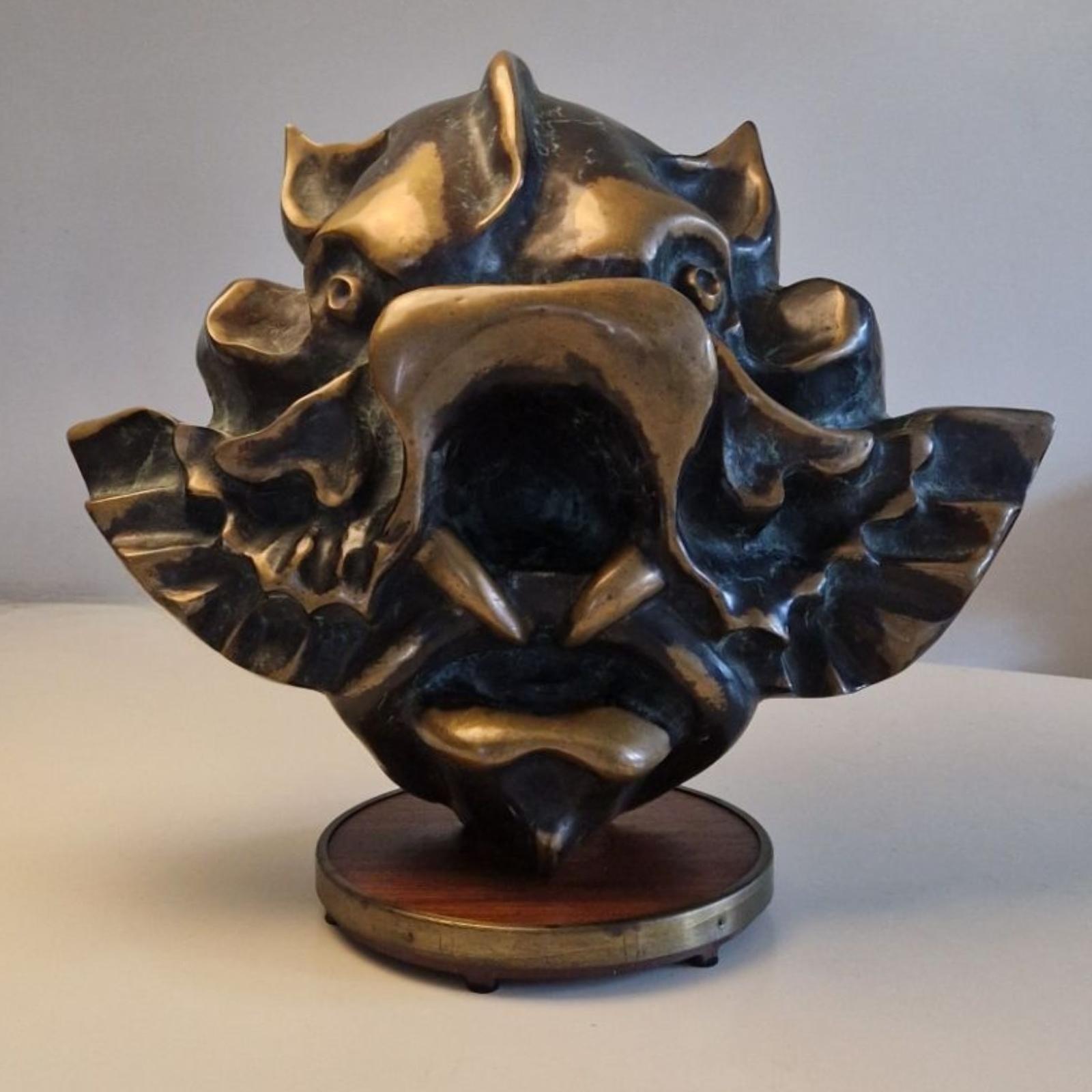 Estatua zoomorfa marina de bronce fundido, Bélgica Años 60 Belga en venta