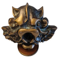 Estatua zoomorfa marina de bronce fundido, Bélgica Años 60