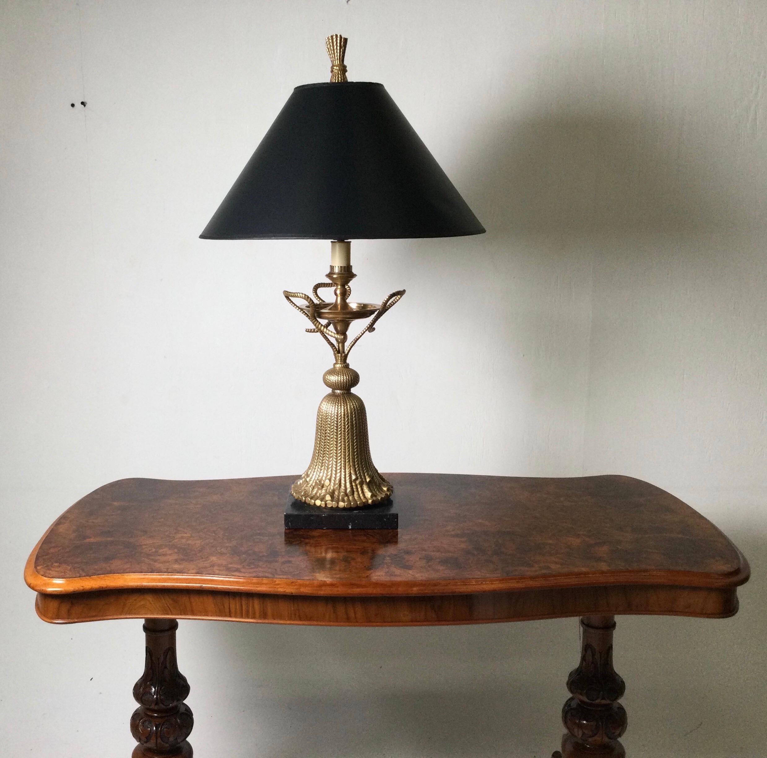 Cast Burnished Brass Chapman Table Lamp For Sale 3