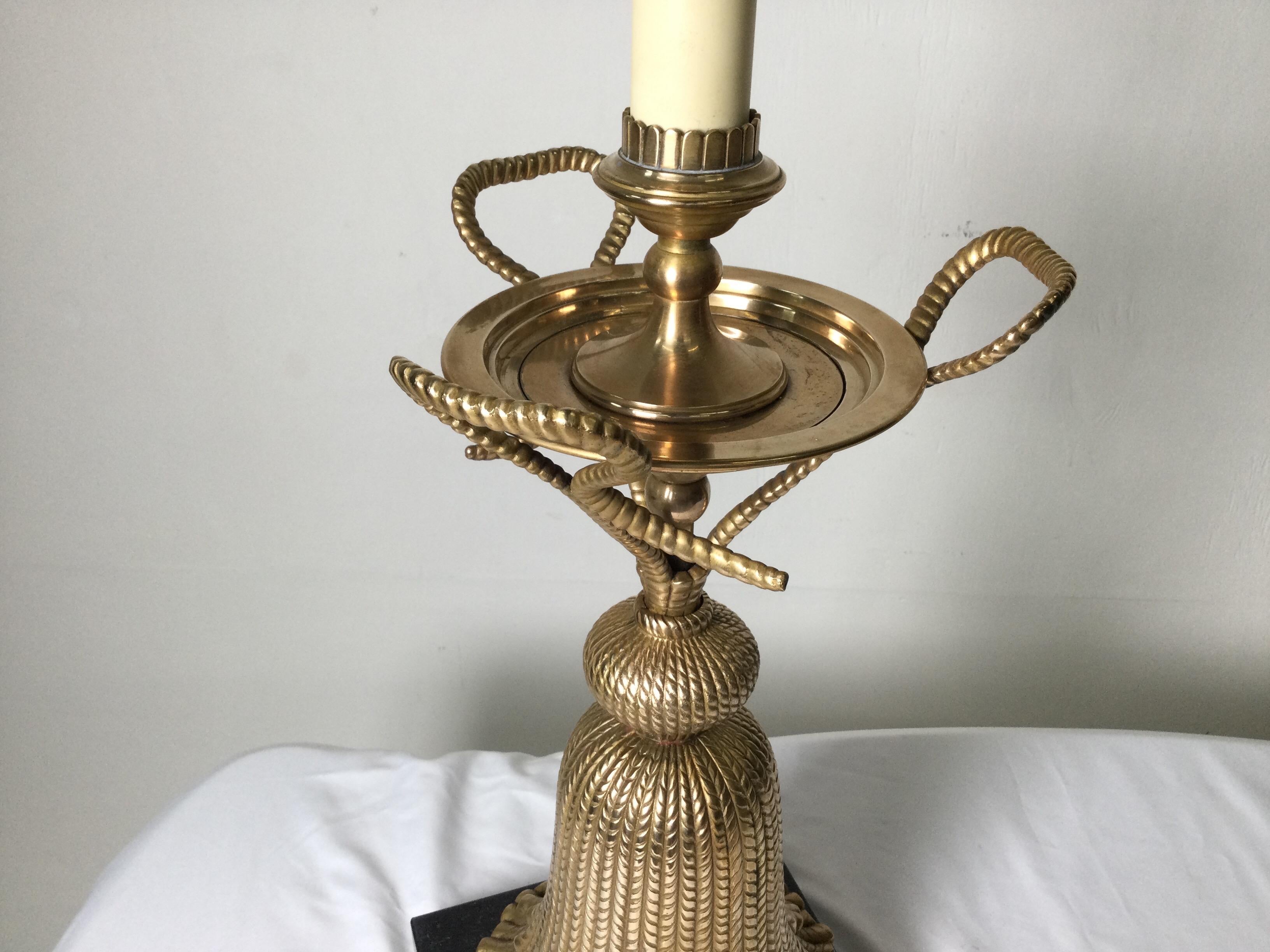 Late 20th Century Cast Burnished Brass Chapman Table Lamp For Sale