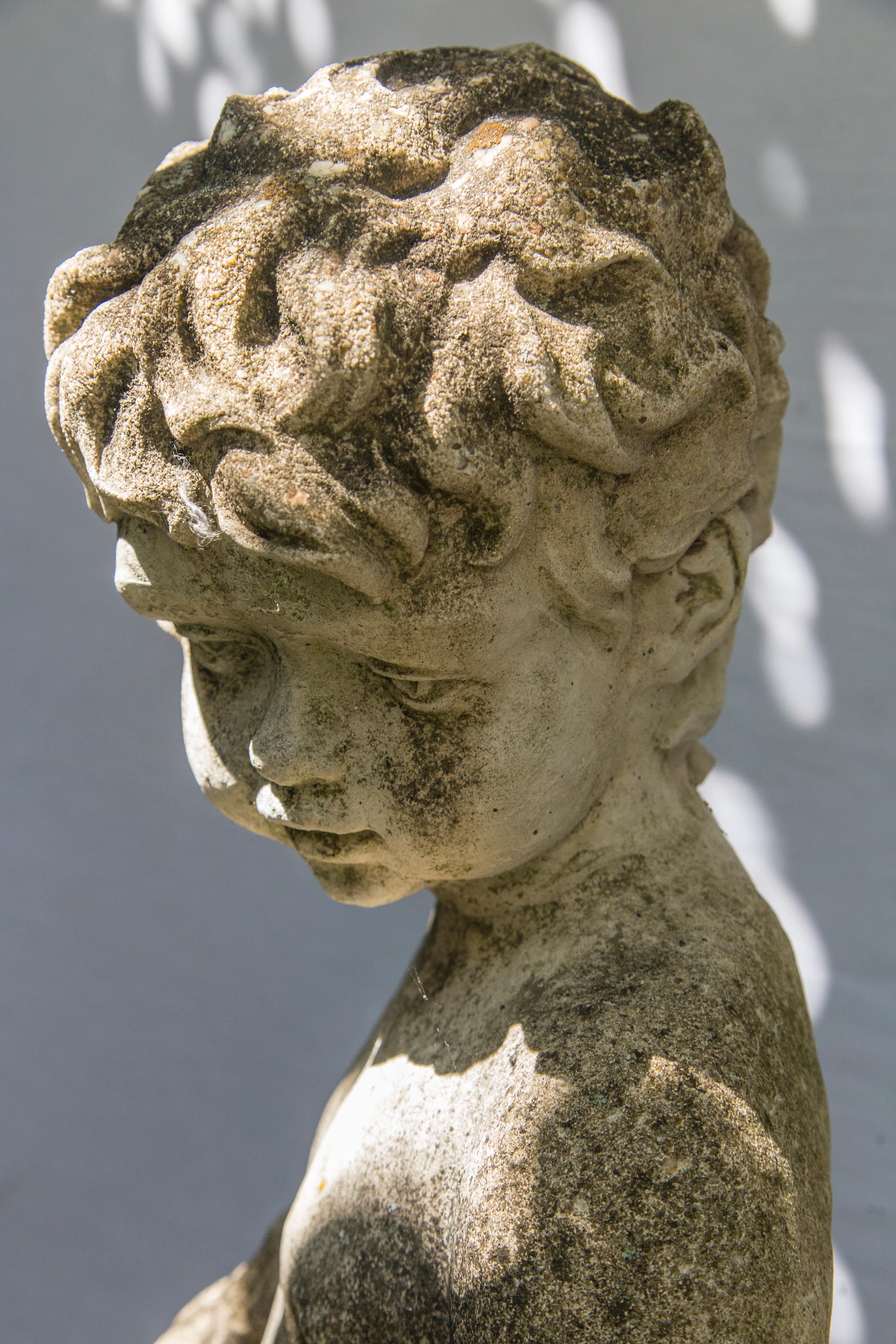 Cast Cement Figure of a Cherub For Sale 1