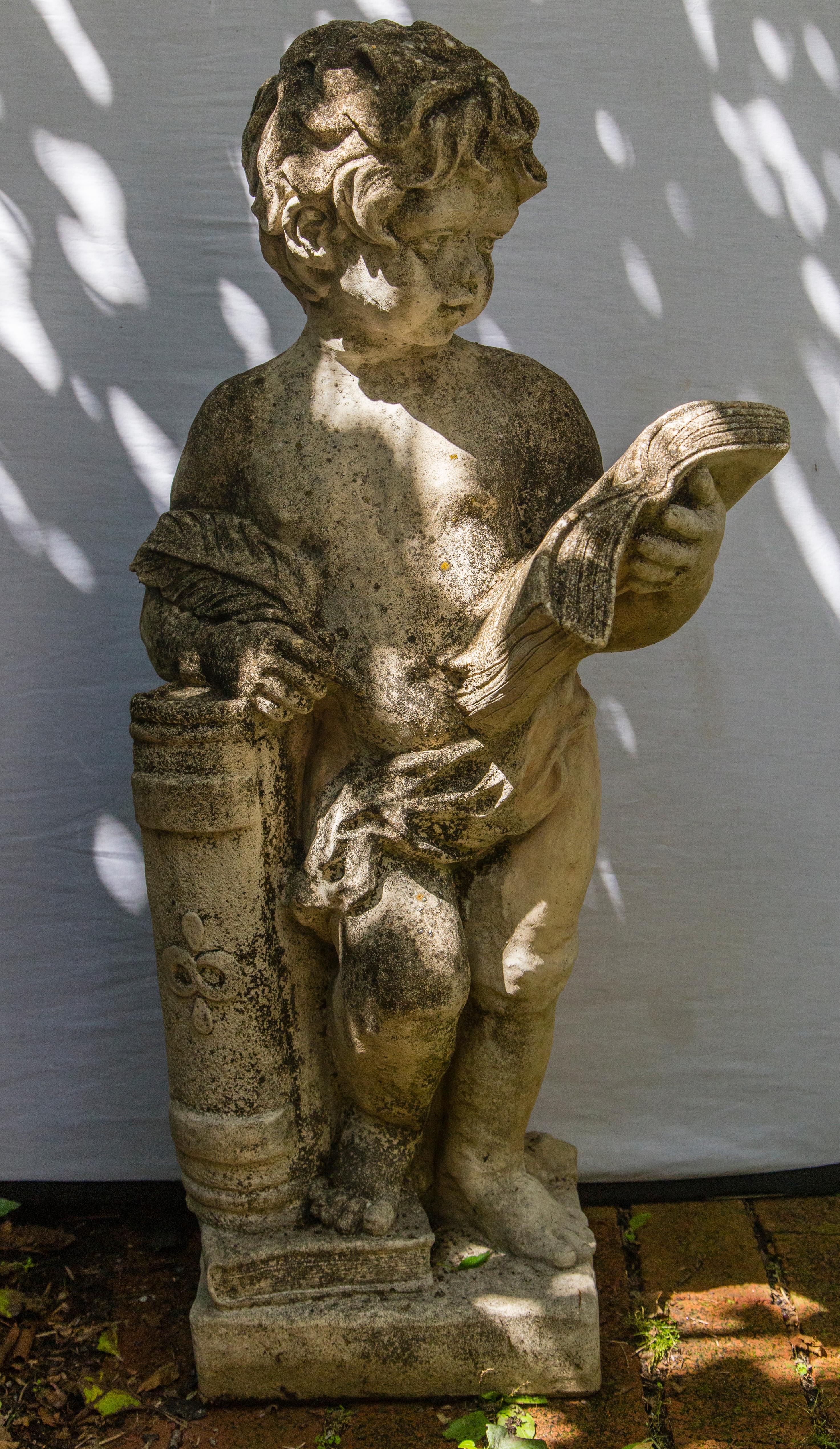 Cast Cement Figure of a Cherub For Sale 3