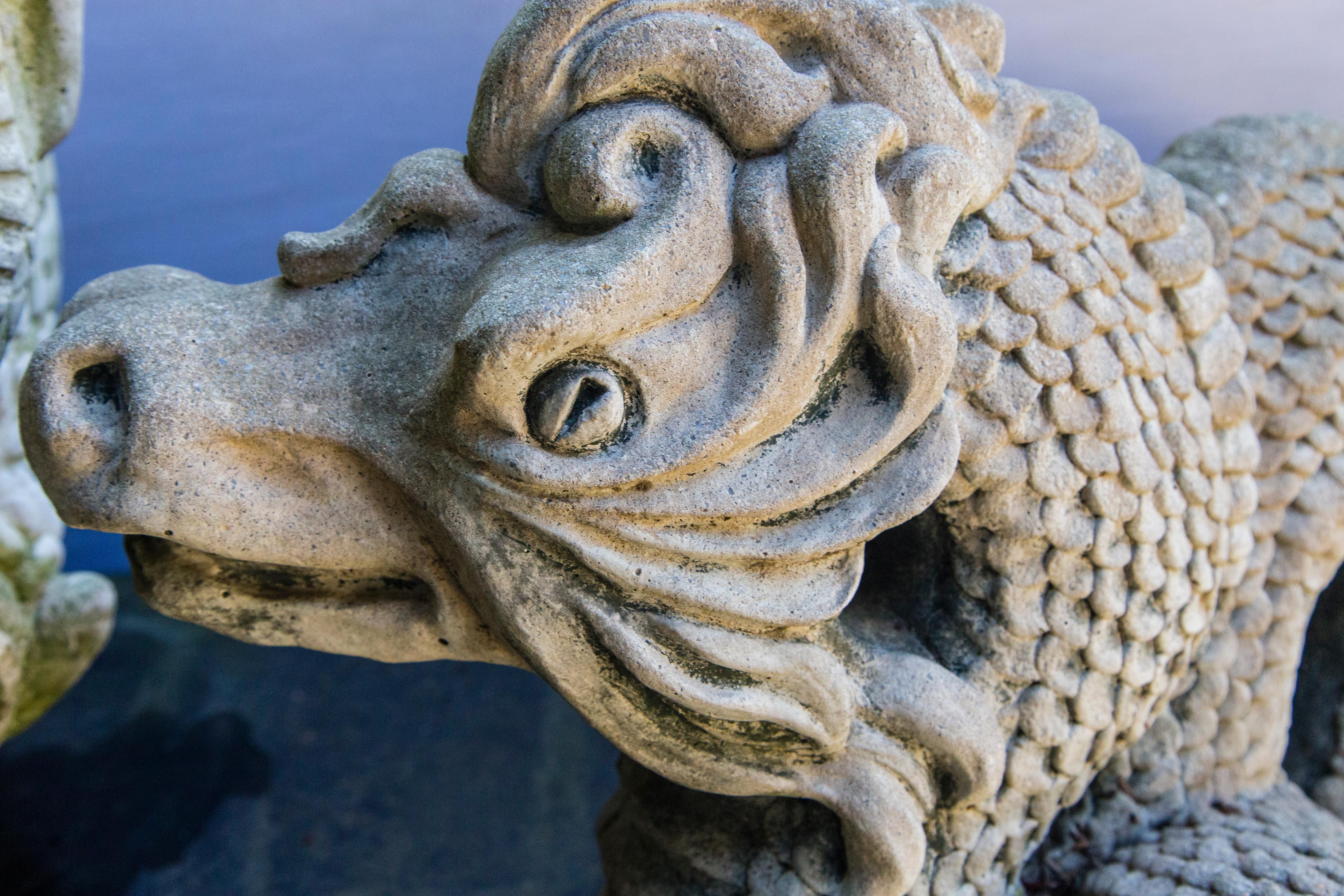 Cast Cement Figure of a Dragon 3