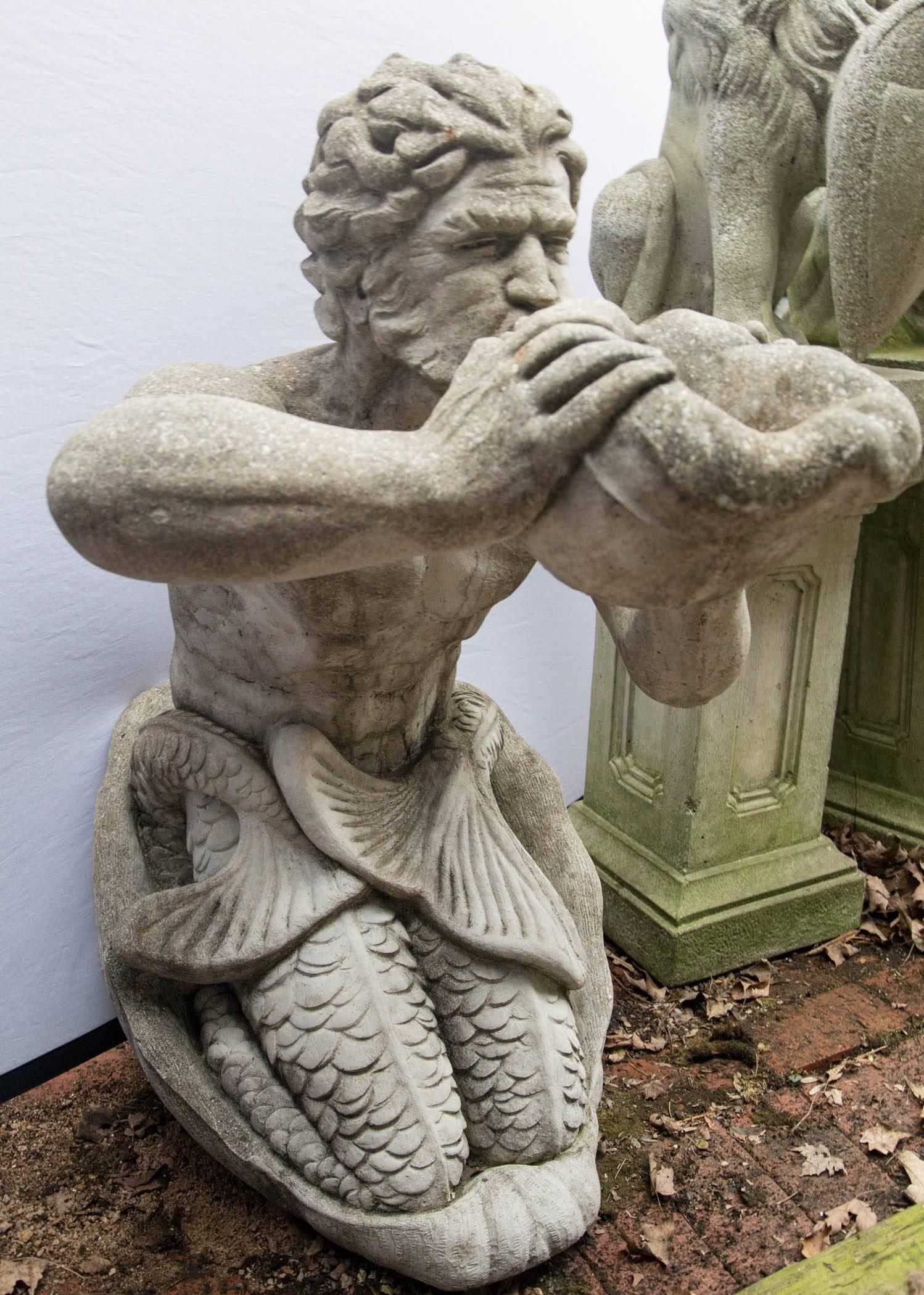 20th Century Cast Cement Figure of Triton